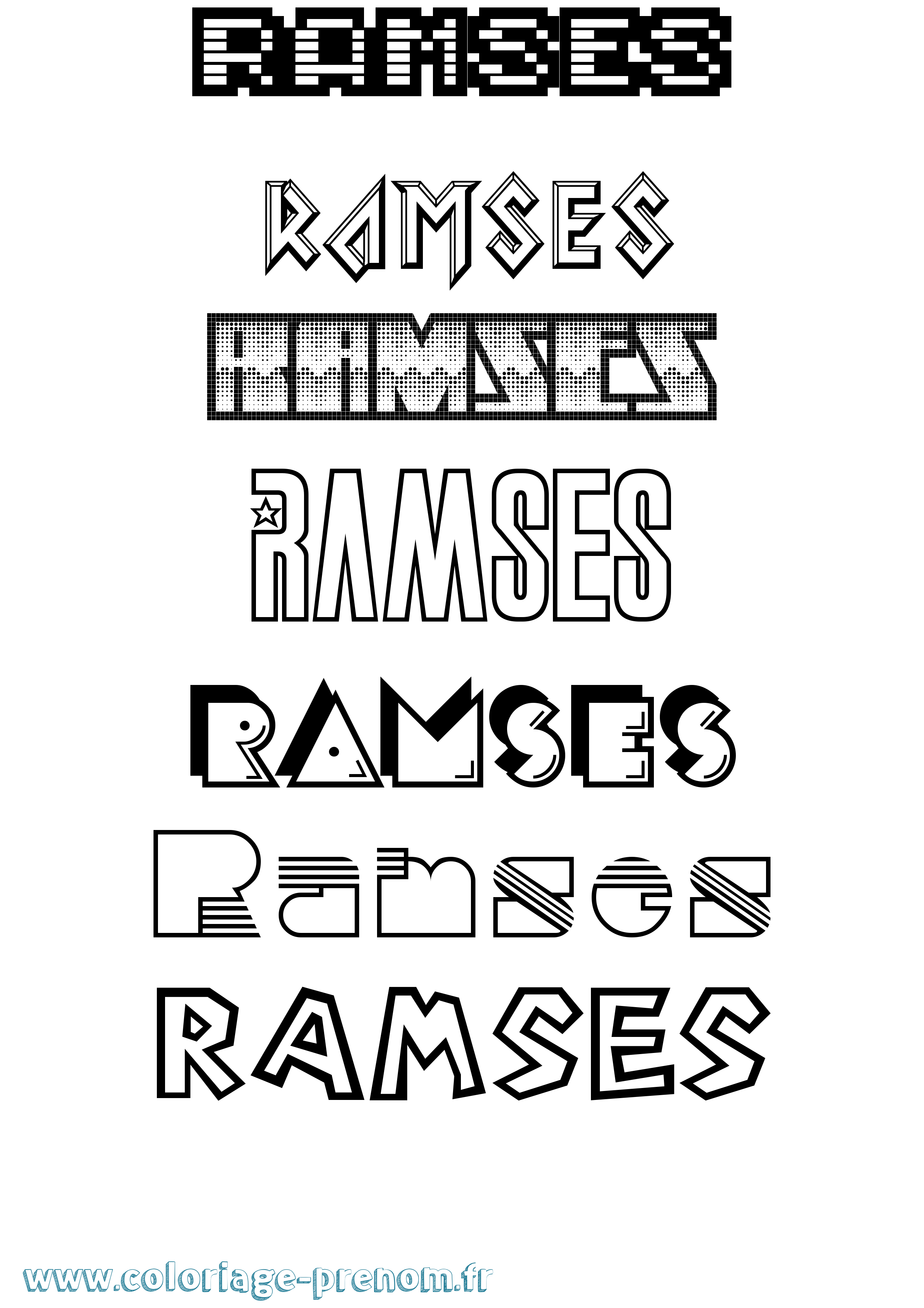 Coloriage Ramses Jeux Vidéos Coloriage prénom Ramses Jeux Vidéos