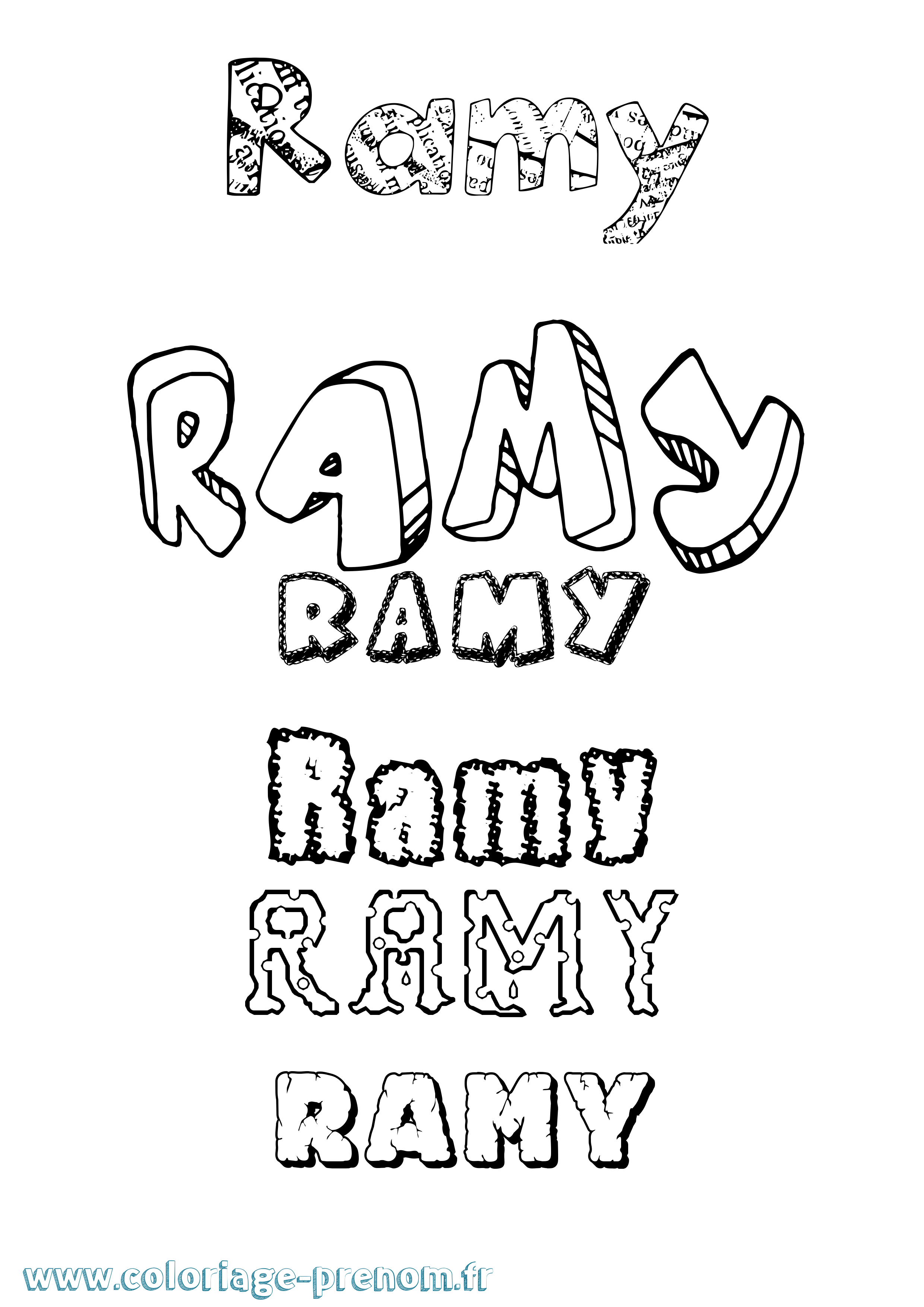 Coloriage prénom Ramy