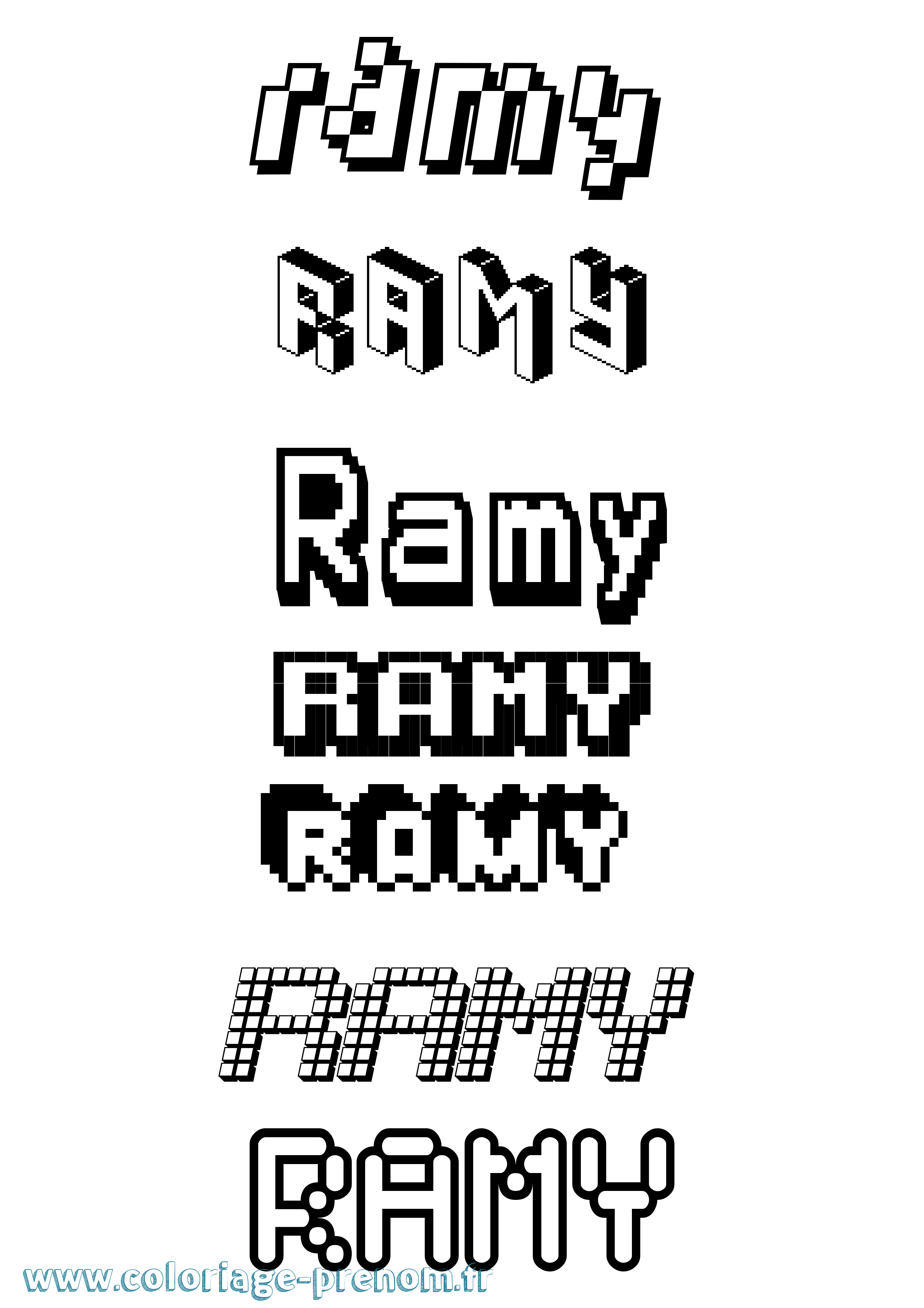 Coloriage Ramy Coloriage prénom Ramy