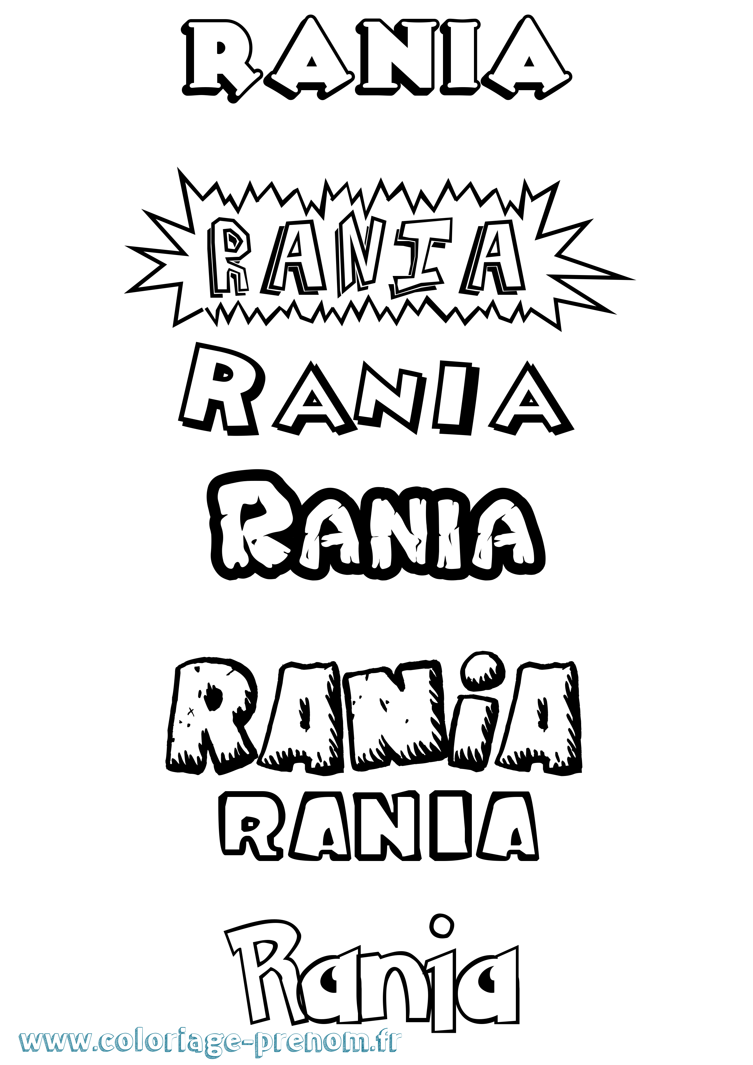 Coloriage Rania Dessin Animé Coloriage prénom Rania Dessin Animé