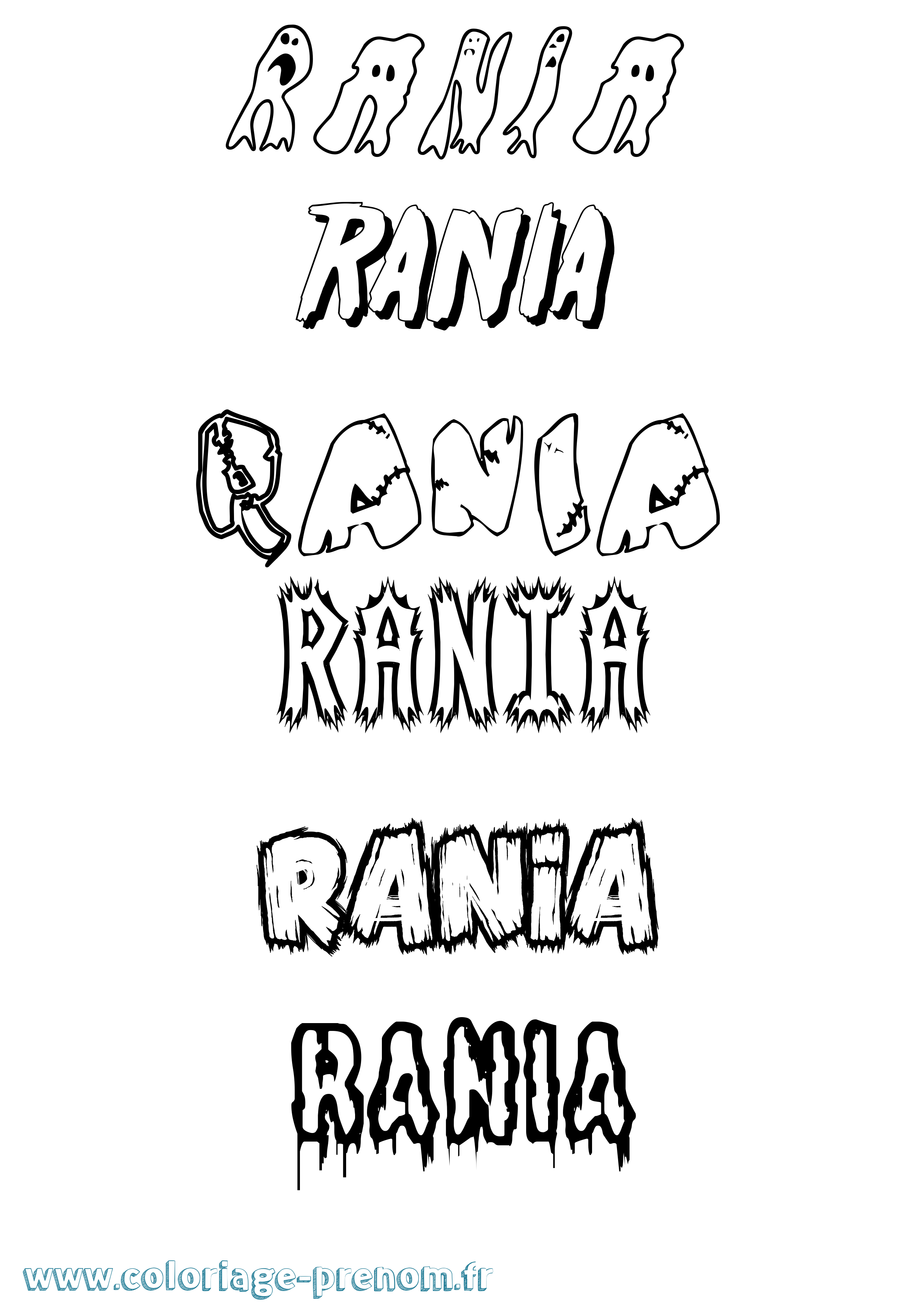 Coloriage Rania Frisson Coloriage prénom Rania Frisson