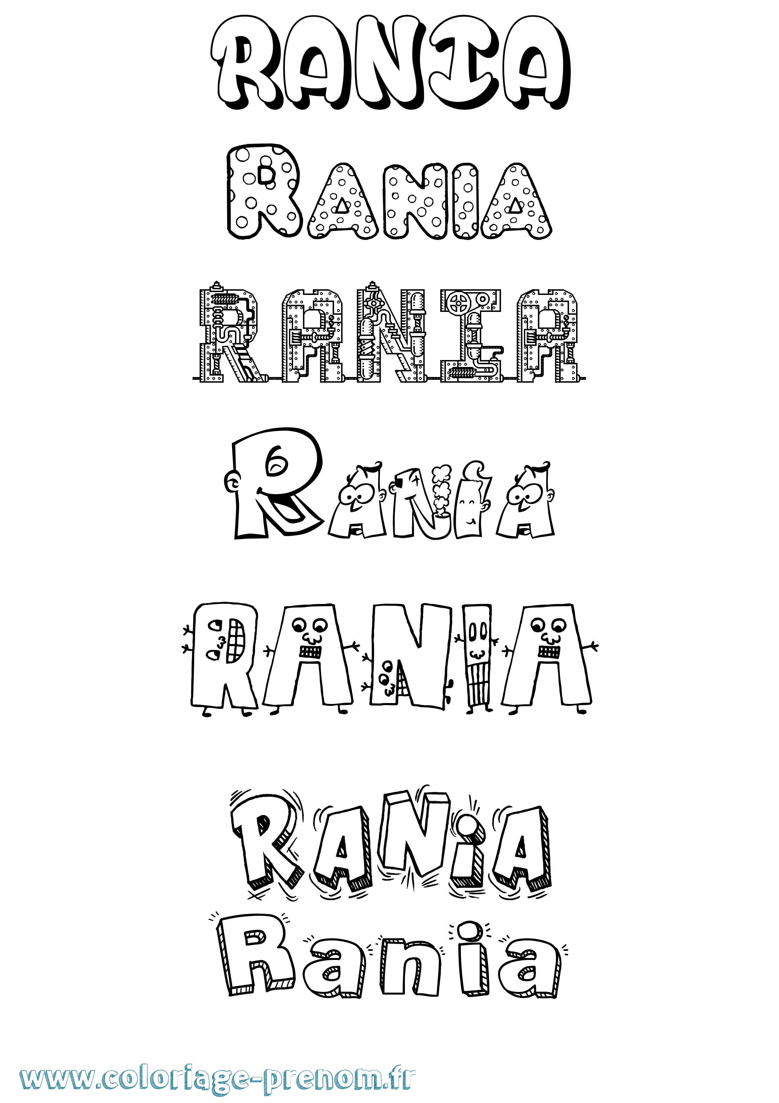 Coloriage Rania Fun Coloriage prénom Rania Fun