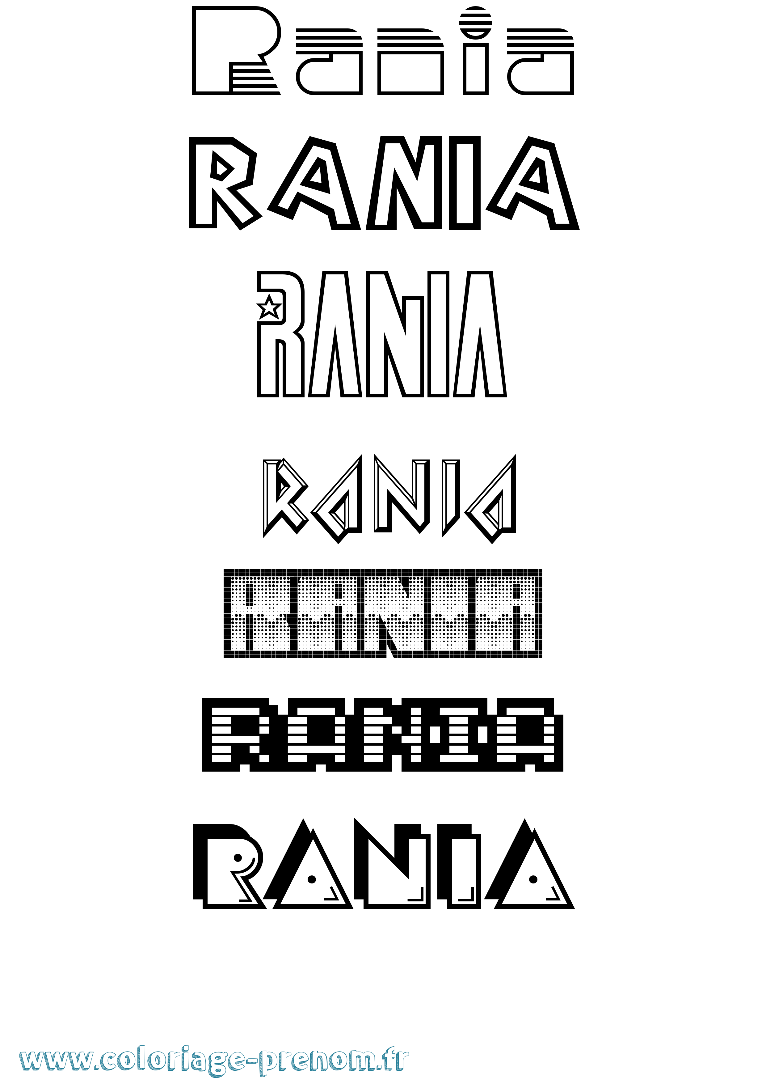 Coloriage Rania Jeux Vidéos Coloriage prénom Rania Jeux Vidéos