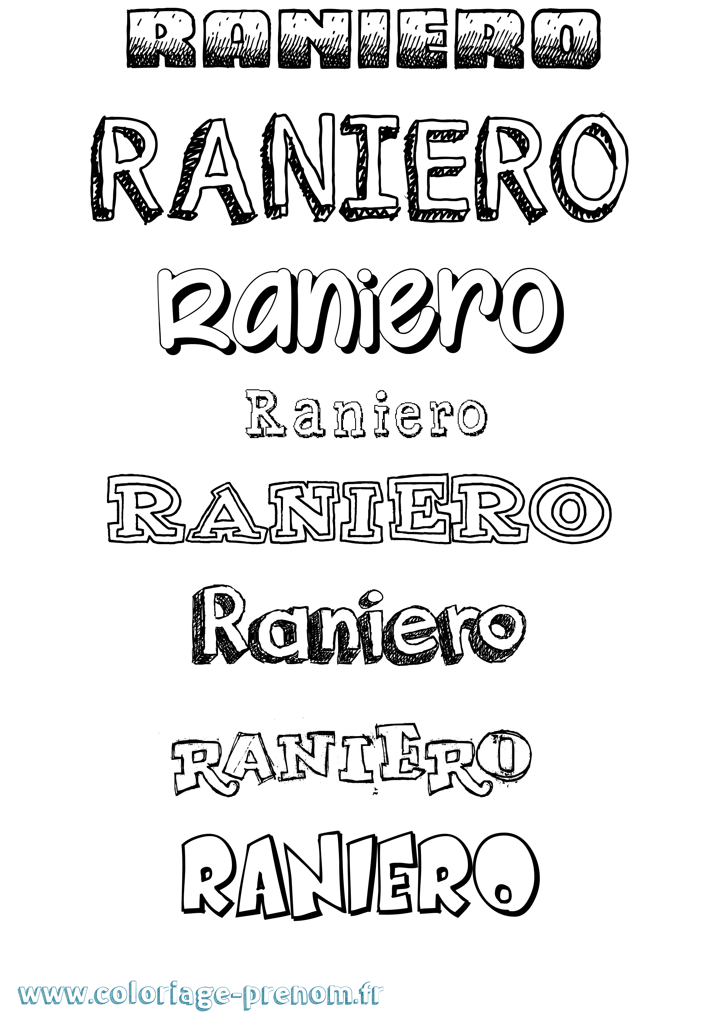 Coloriage prénom Raniero Dessiné