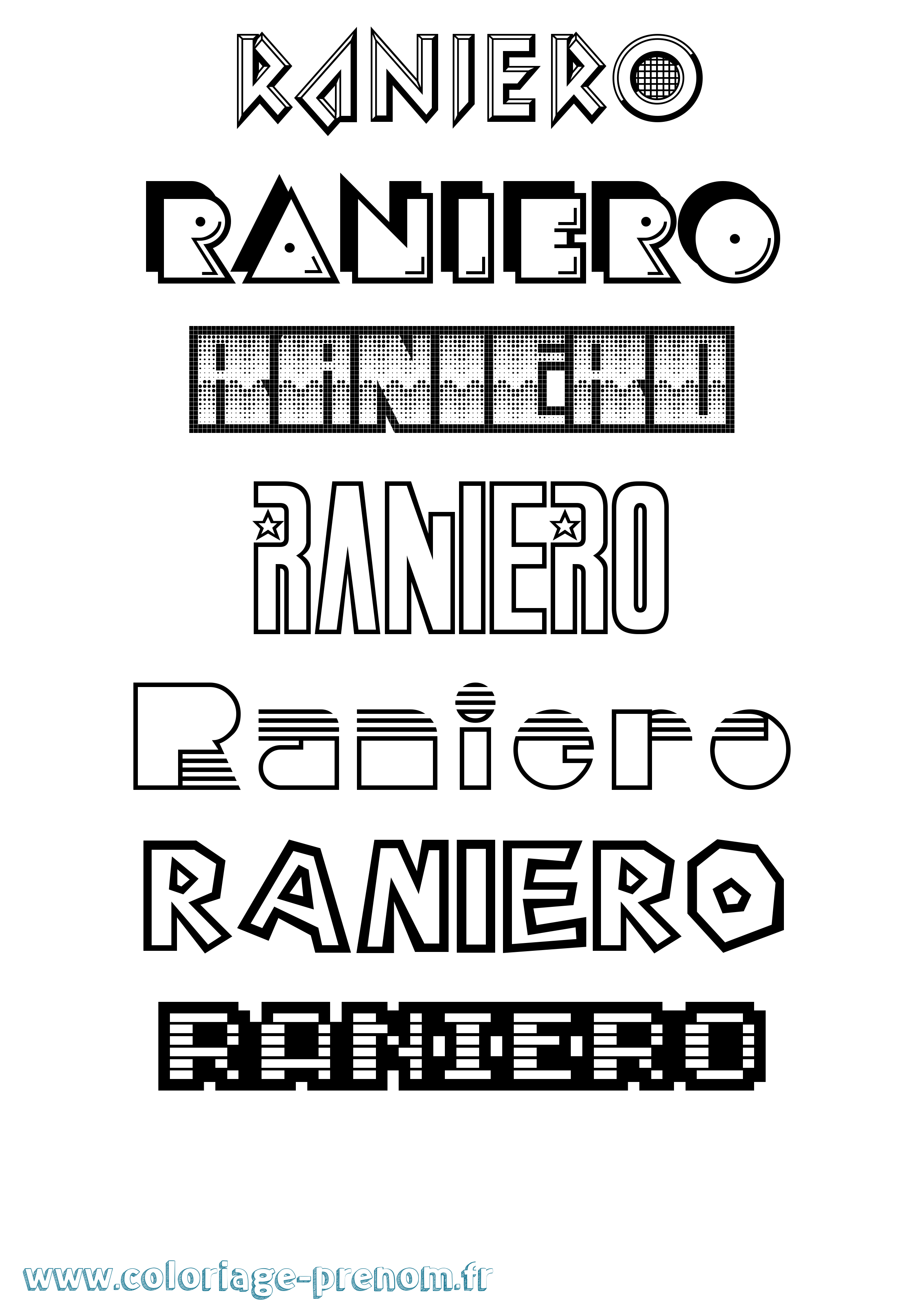 Coloriage prénom Raniero Jeux Vidéos