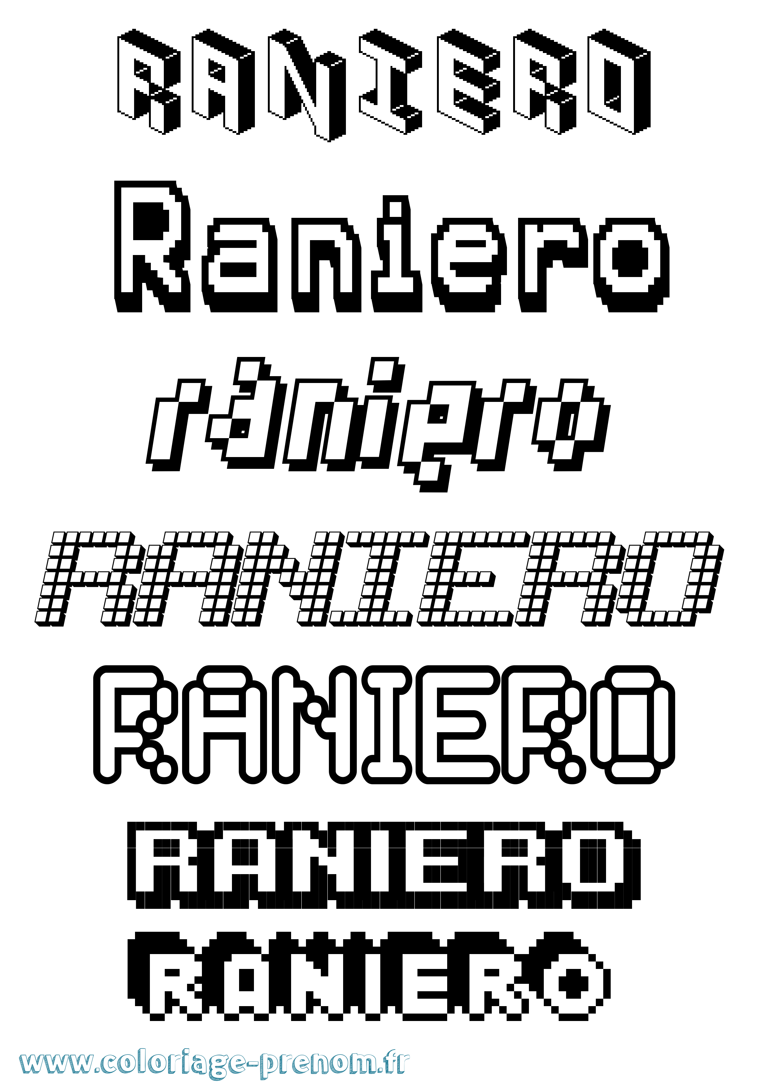 Coloriage prénom Raniero Pixel