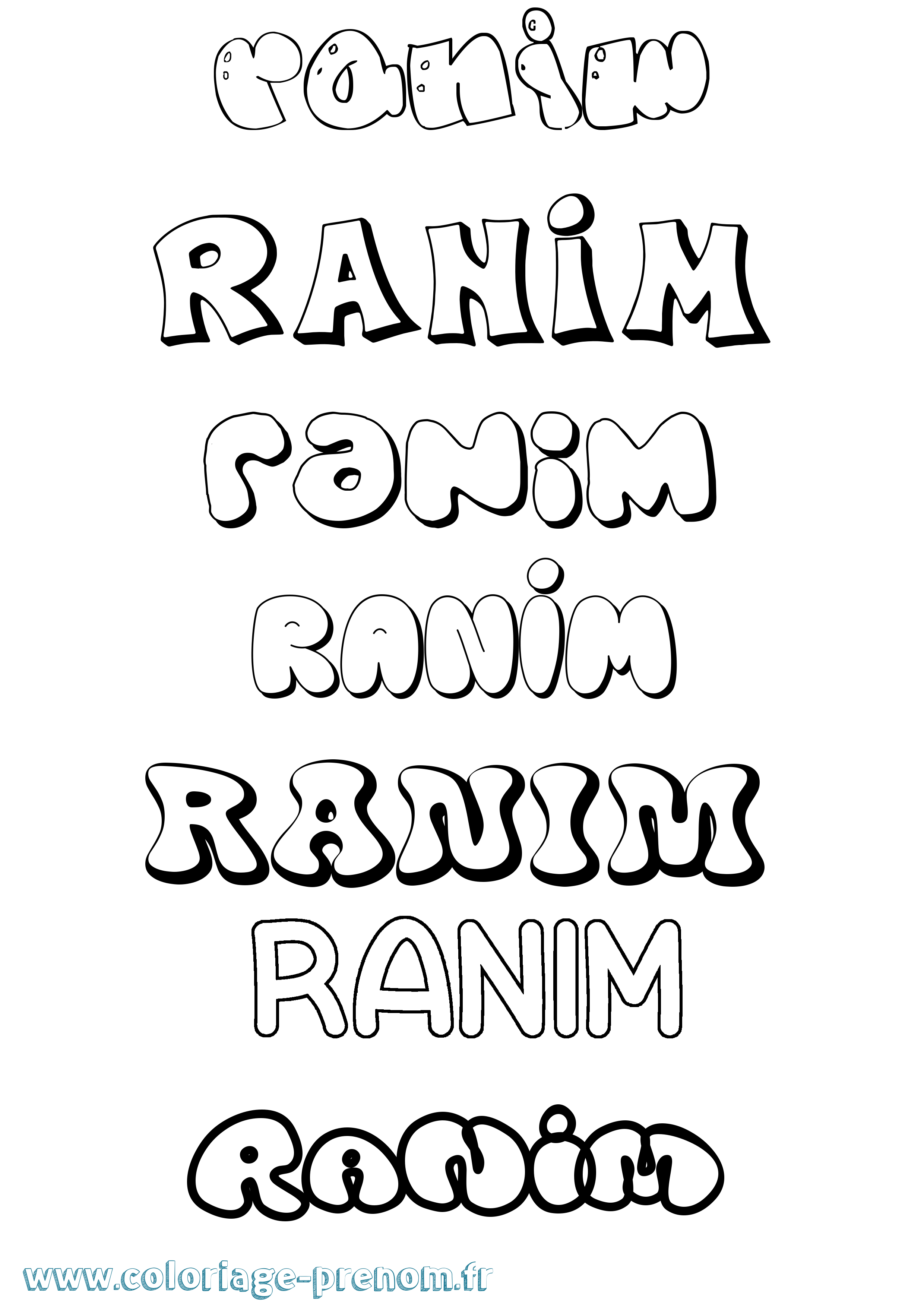 Coloriage prénom Ranim