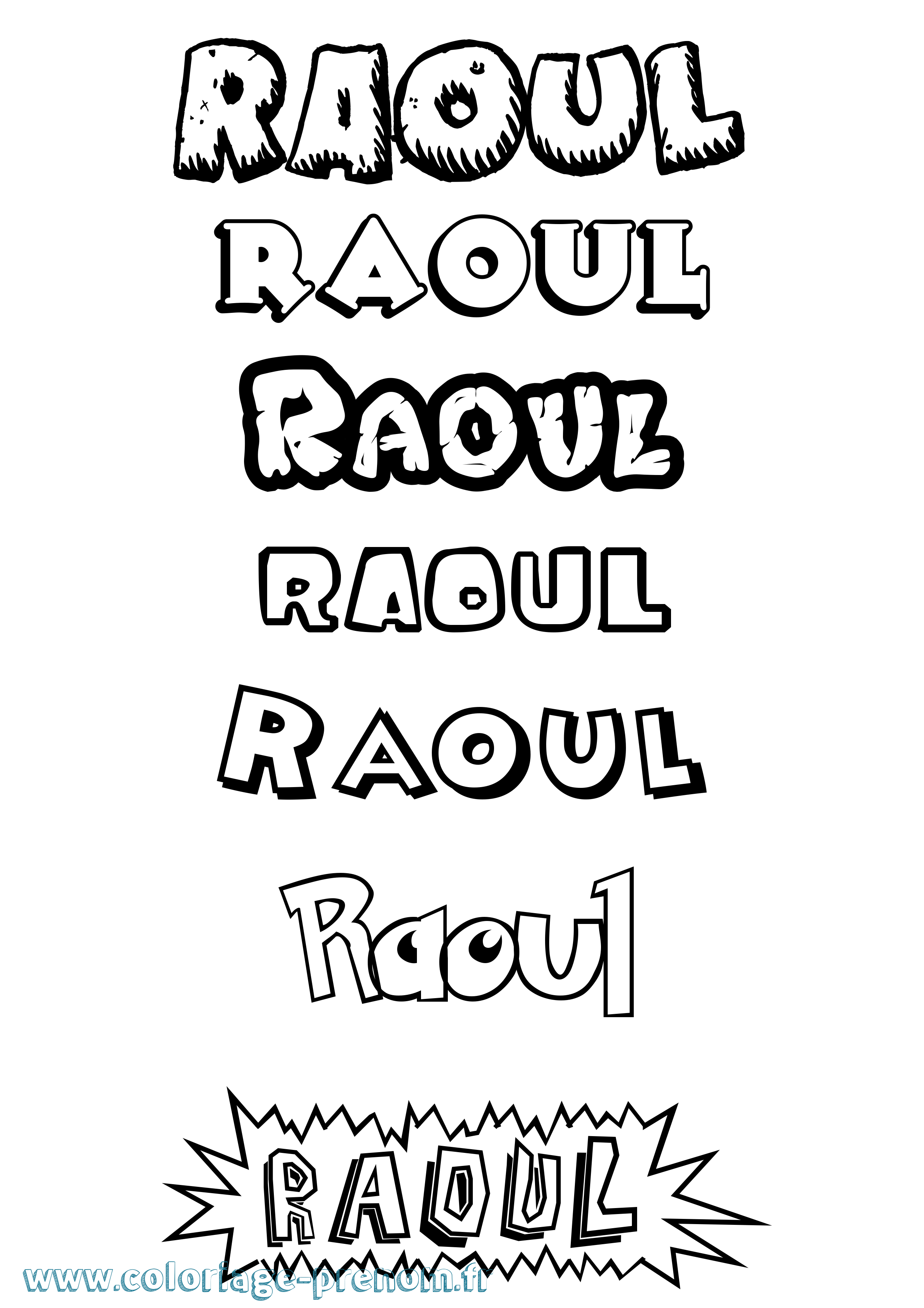 Coloriage prénom Raoul Dessin Animé