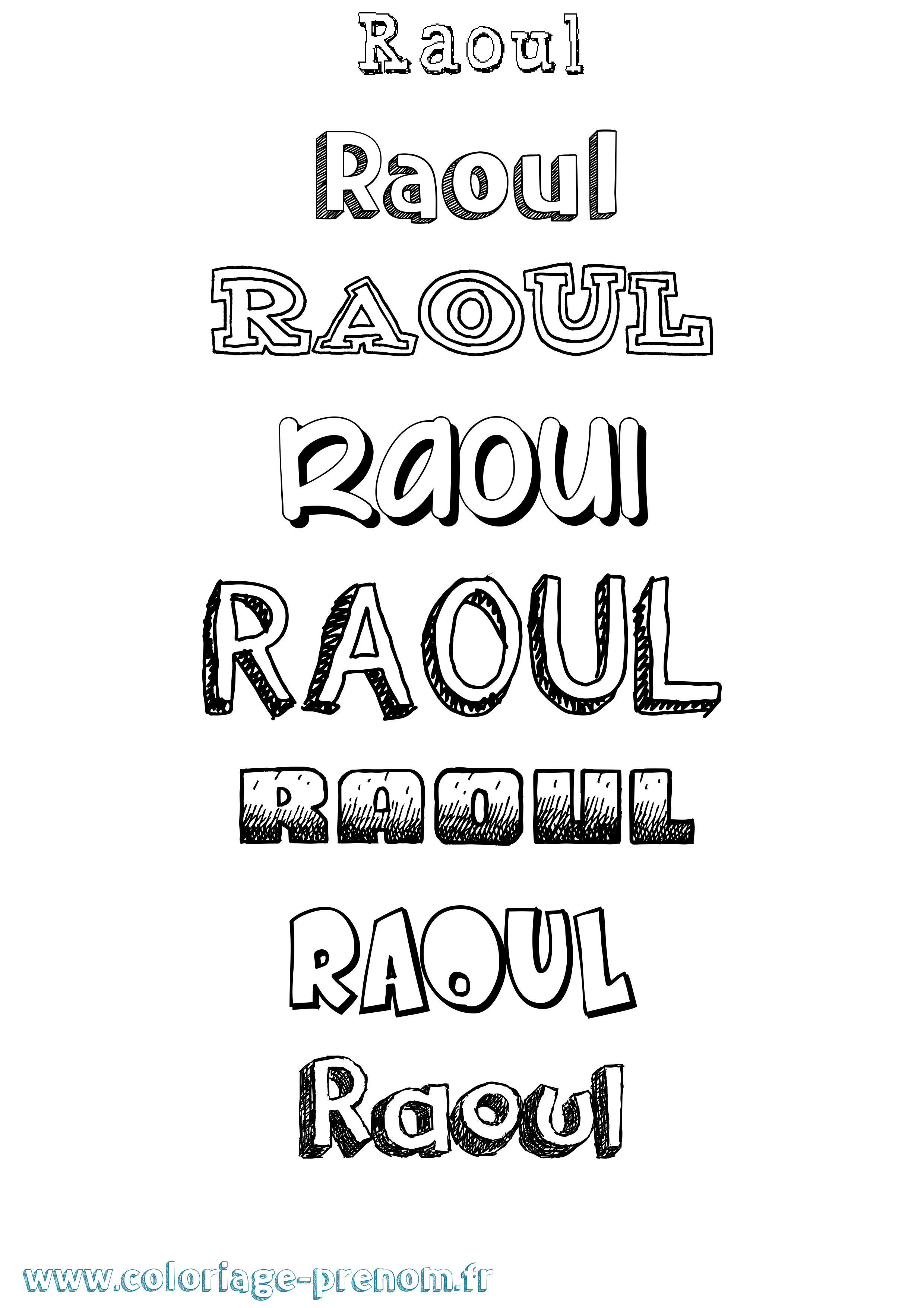 Coloriage prénom Raoul Dessiné
