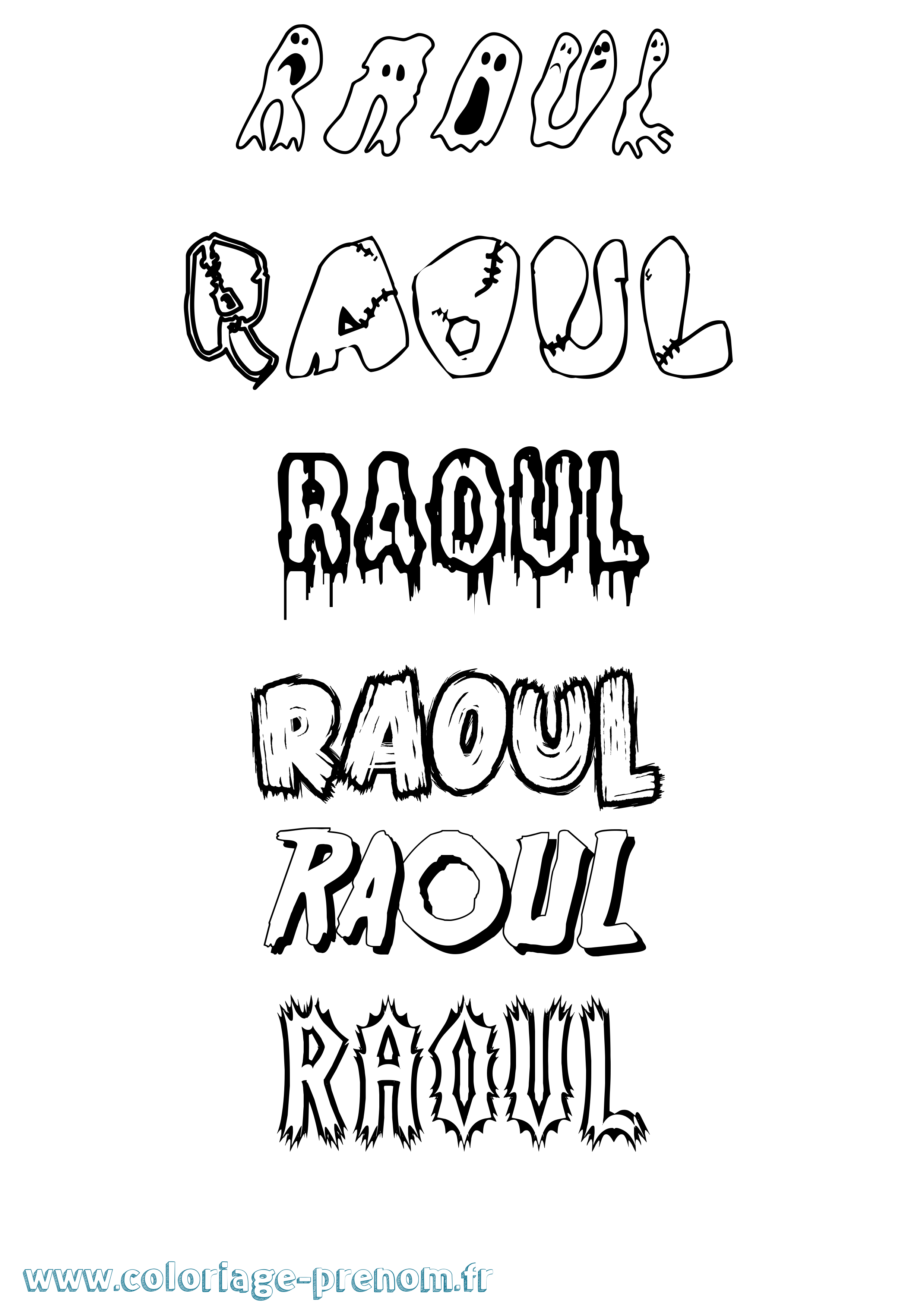 Coloriage prénom Raoul Frisson