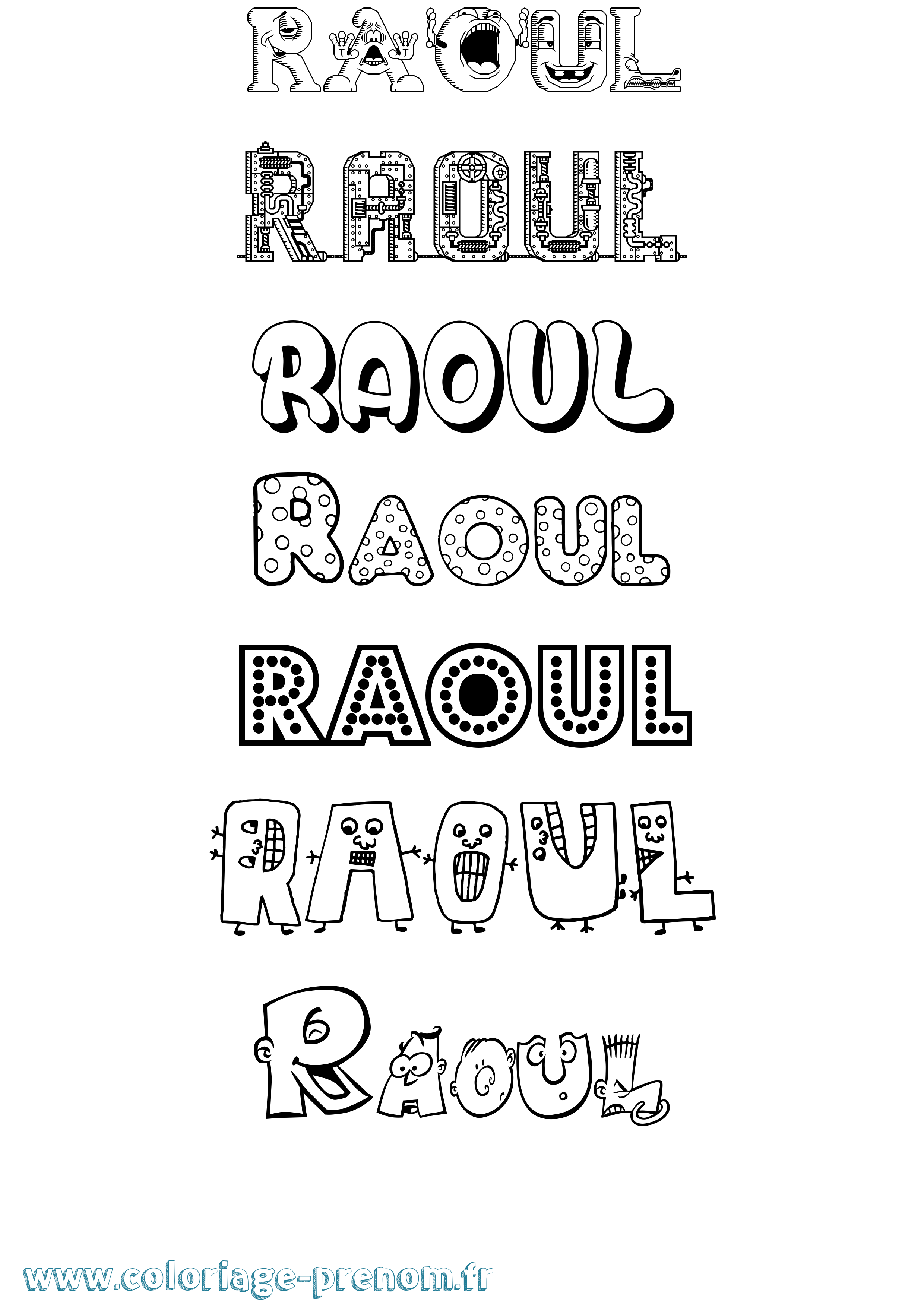 Coloriage prénom Raoul Fun