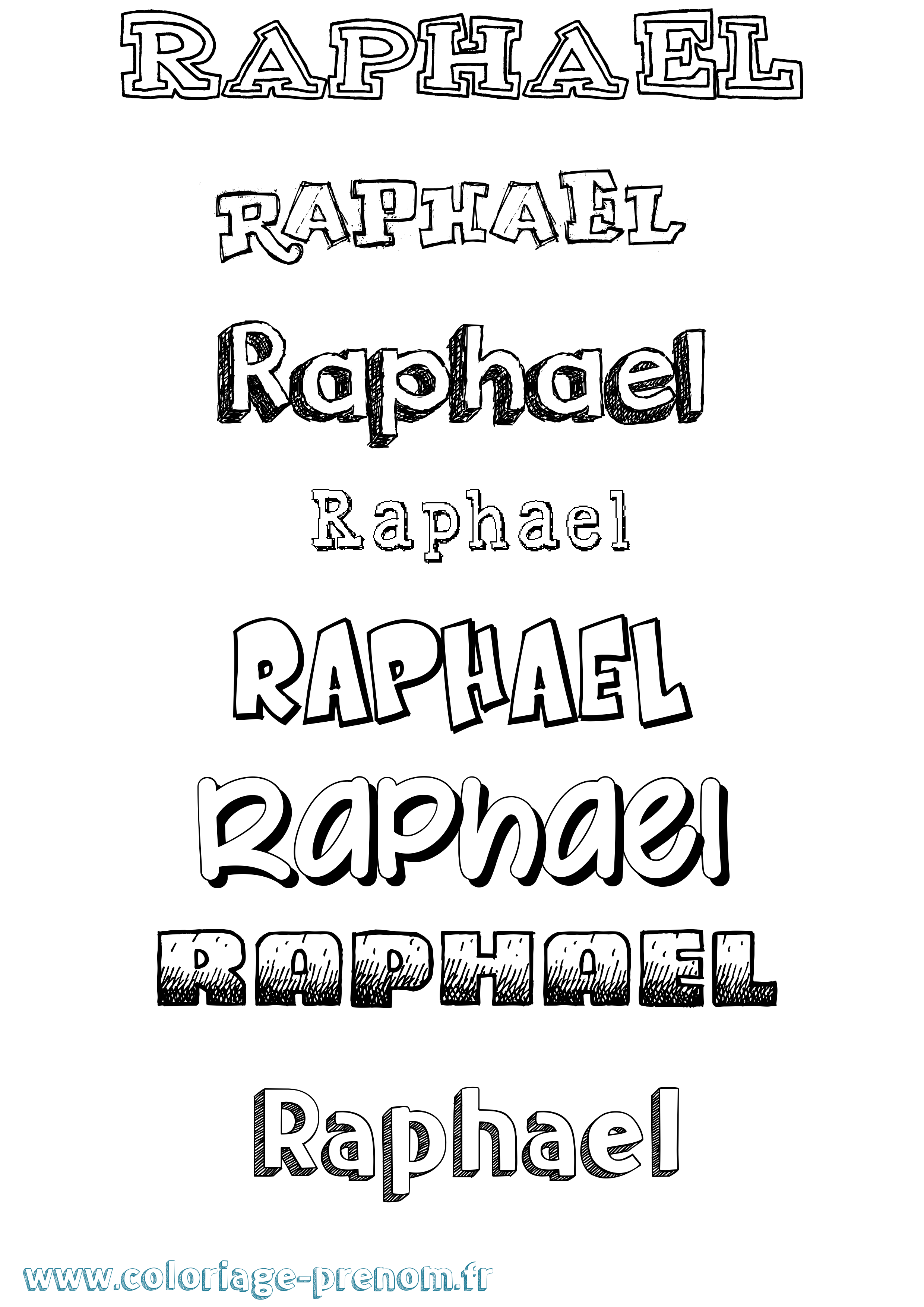 Coloriage prénom Raphael Dessiné
