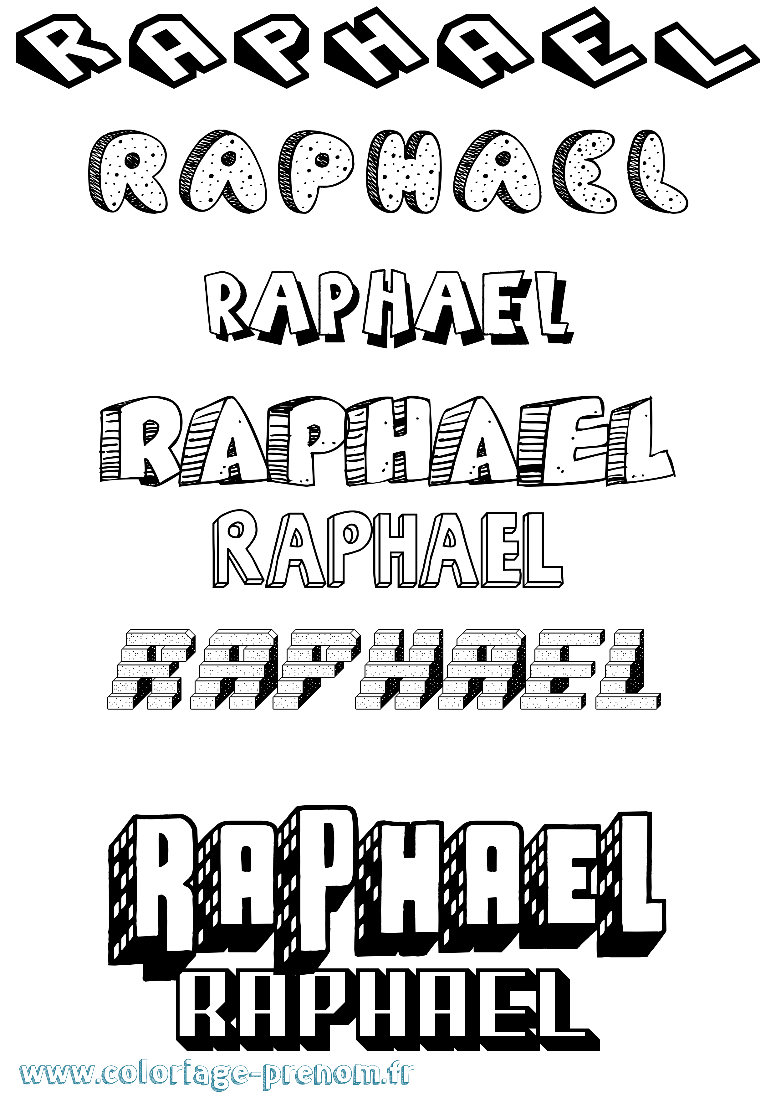 Coloriage prénom Raphael