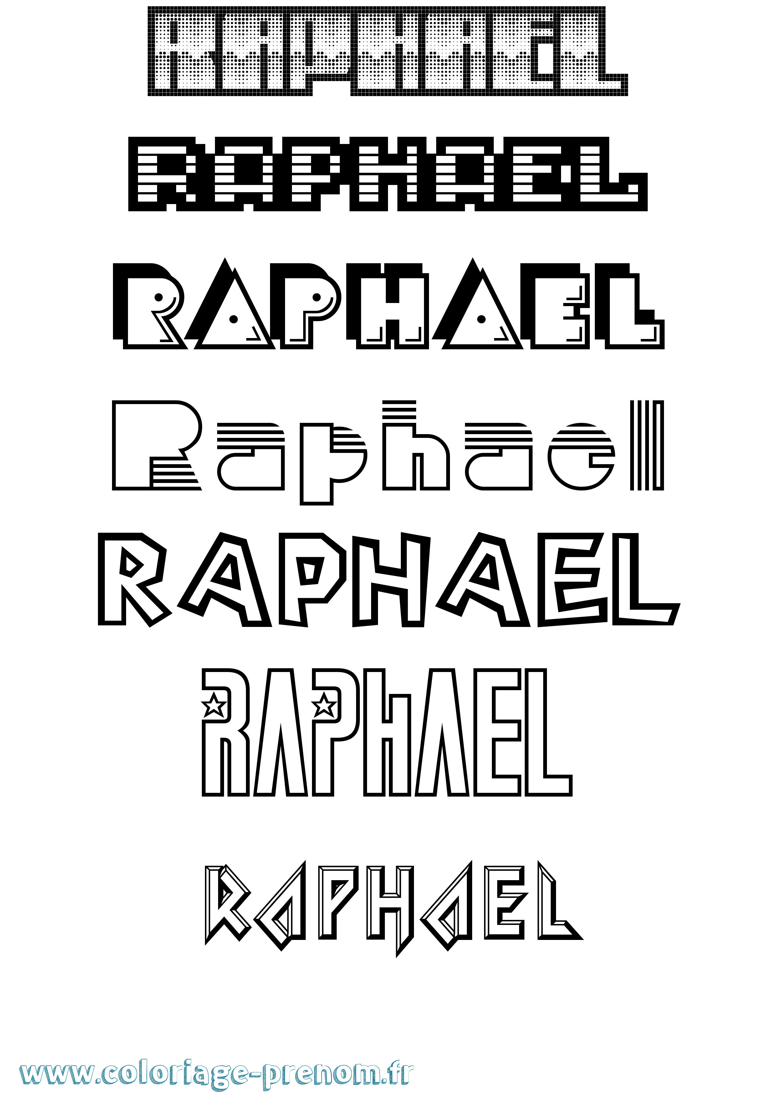 Coloriage prénom Raphael Jeux Vidéos