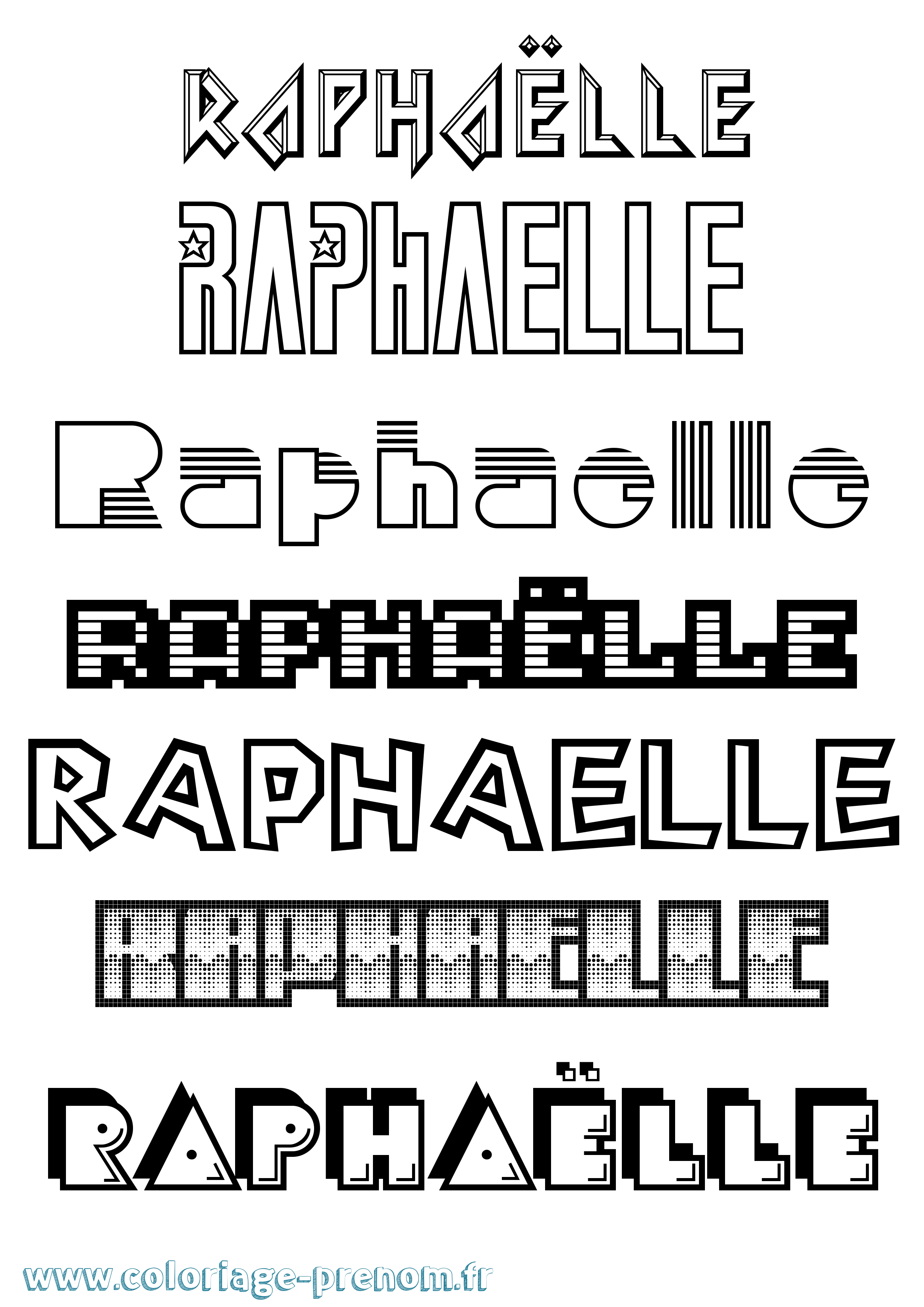 Coloriage prénom Raphaëlle Jeux Vidéos