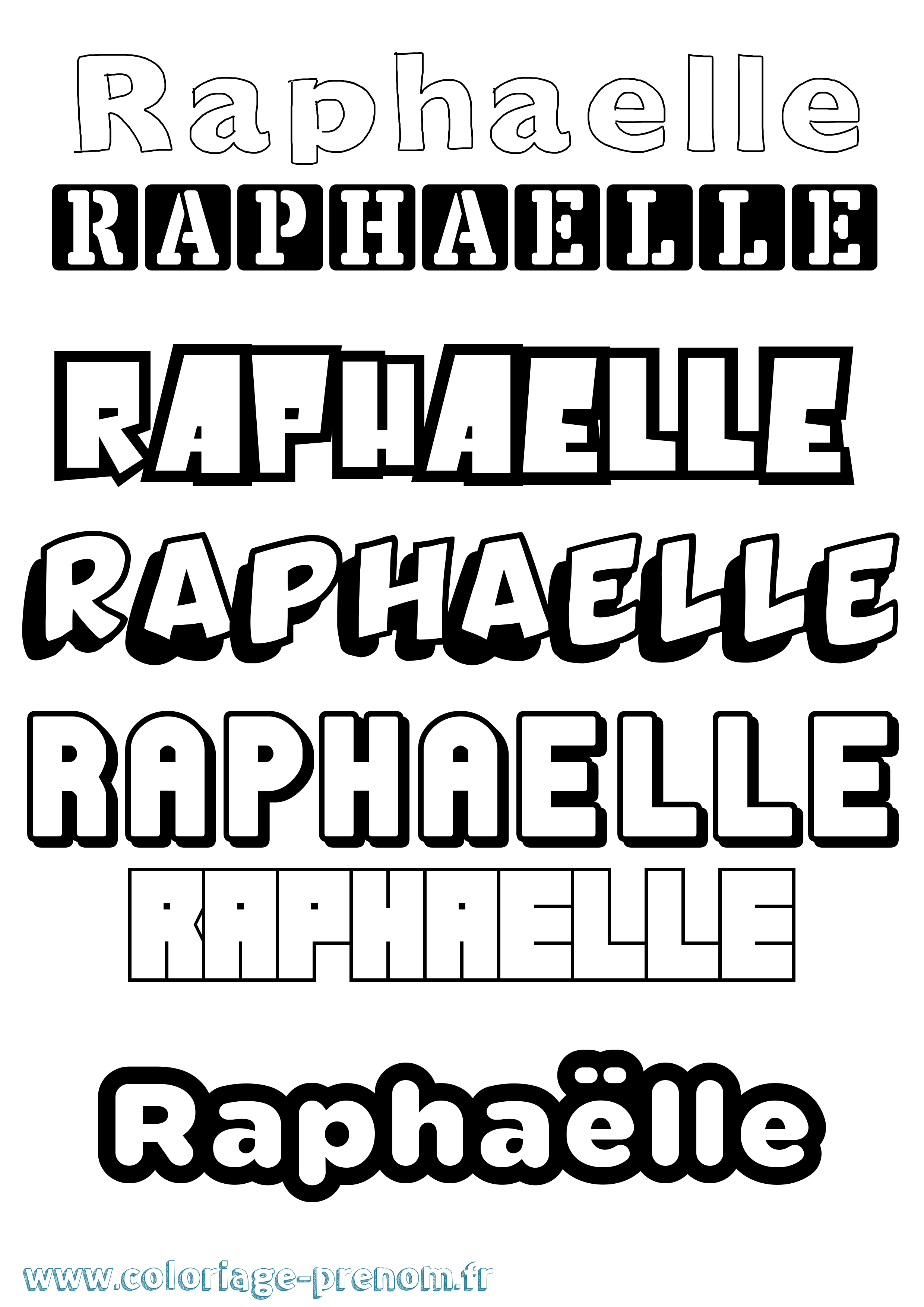 Coloriage prénom Raphaëlle Simple