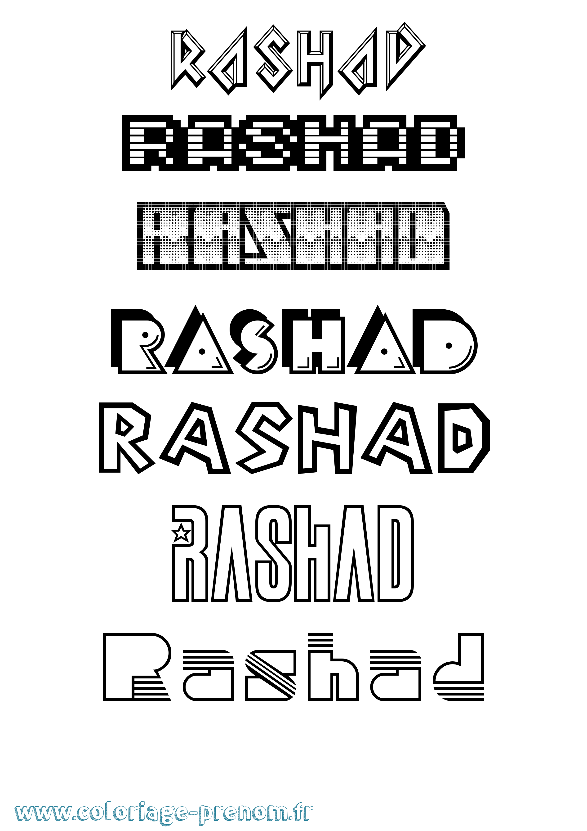 Coloriage Rashad Jeux Vidéos Coloriage prénom Rashad Jeux Vidéos