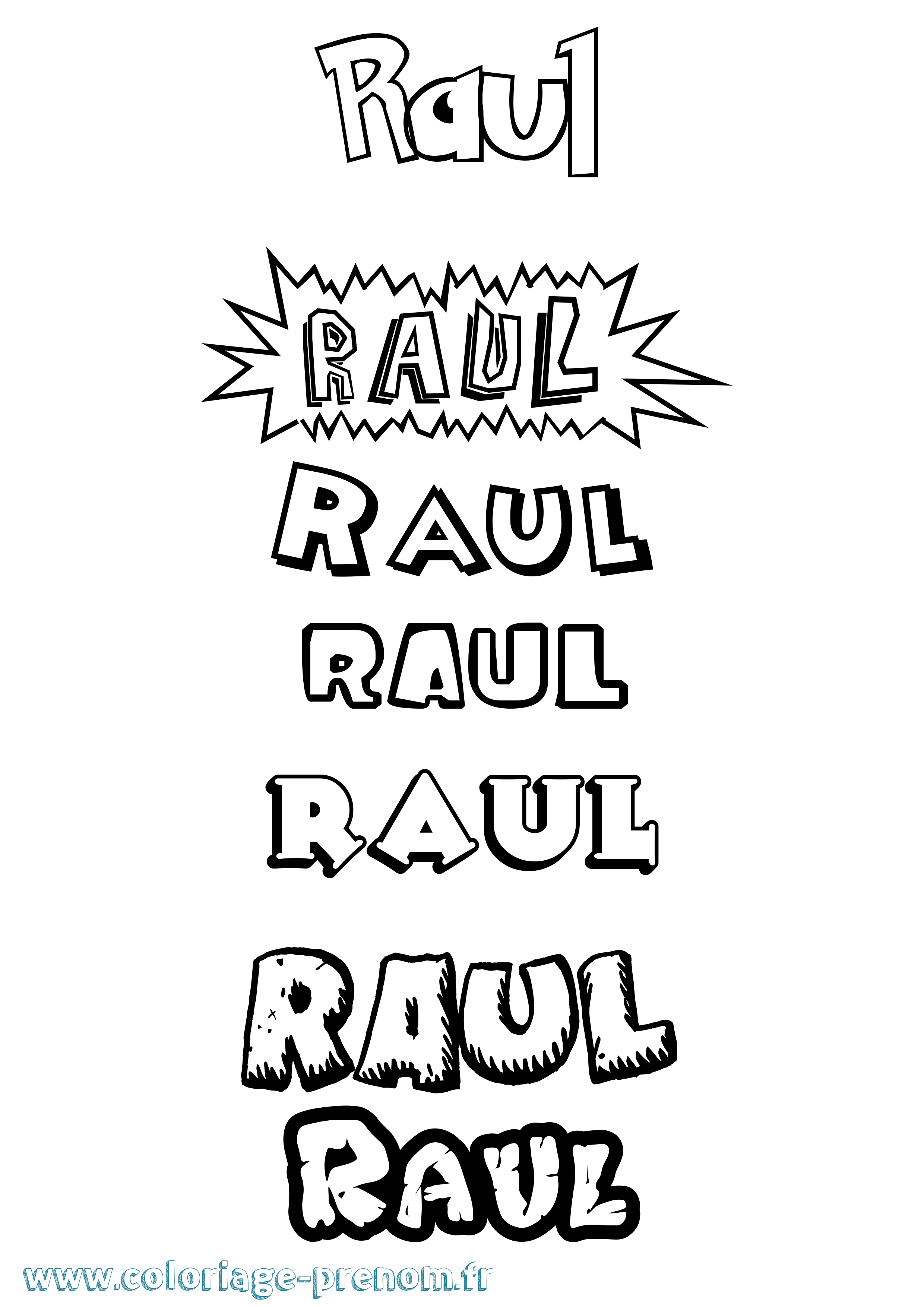 Coloriage Raul Dessin Animé Coloriage prénom Raul Dessin Animé