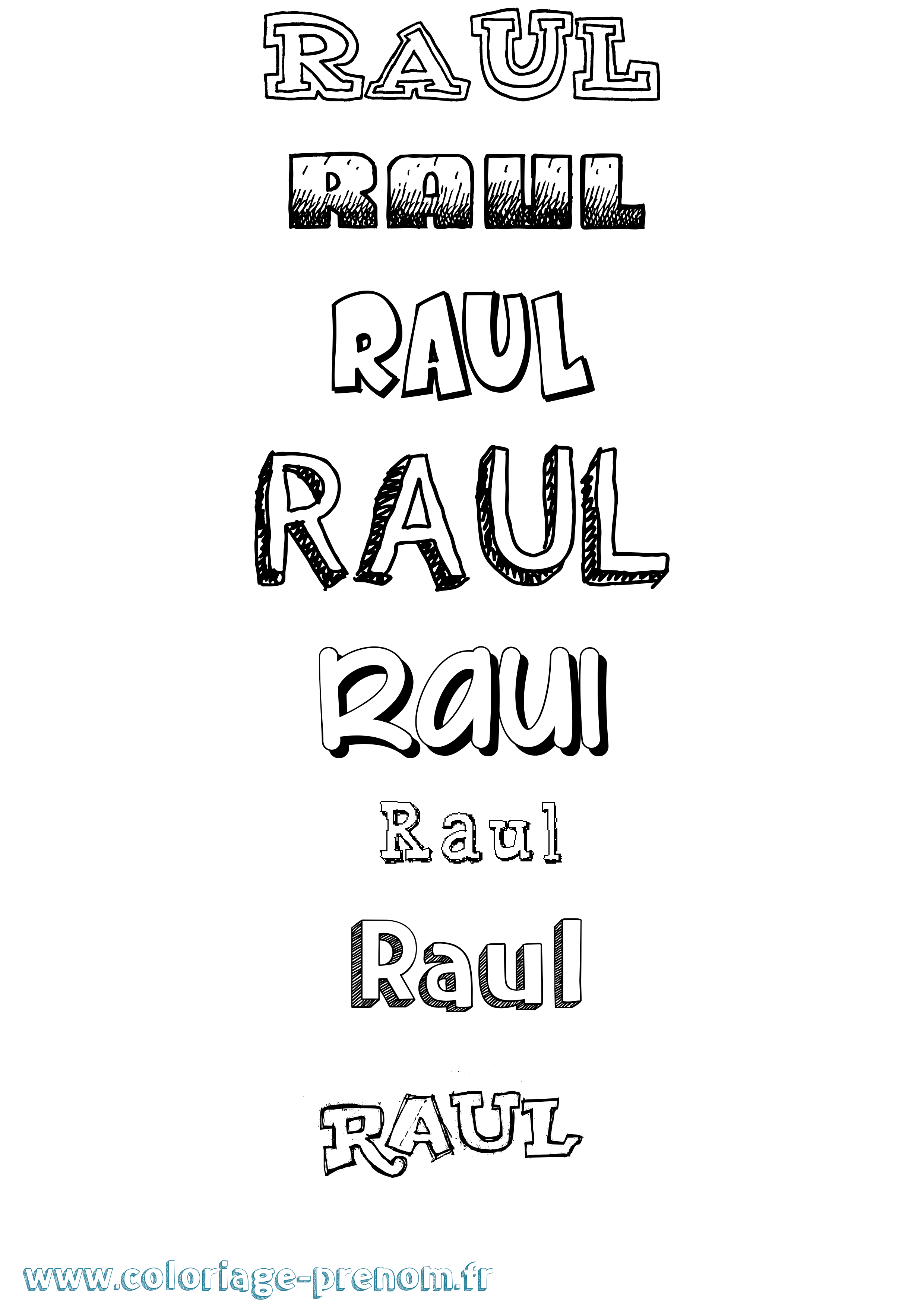 Coloriage prénom Raul Dessiné