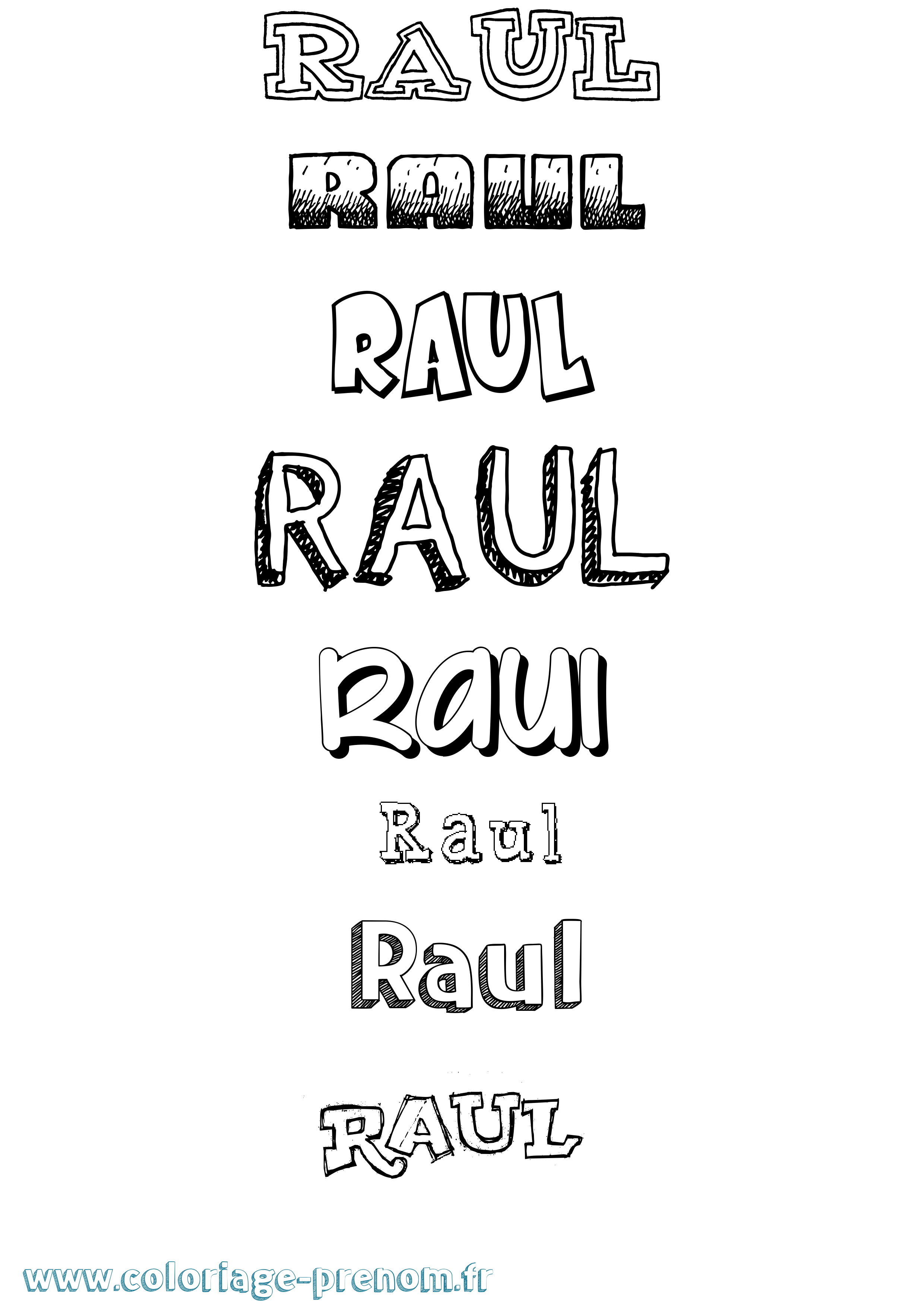 Coloriage Raul Dessiné Coloriage prénom Raul Dessiné