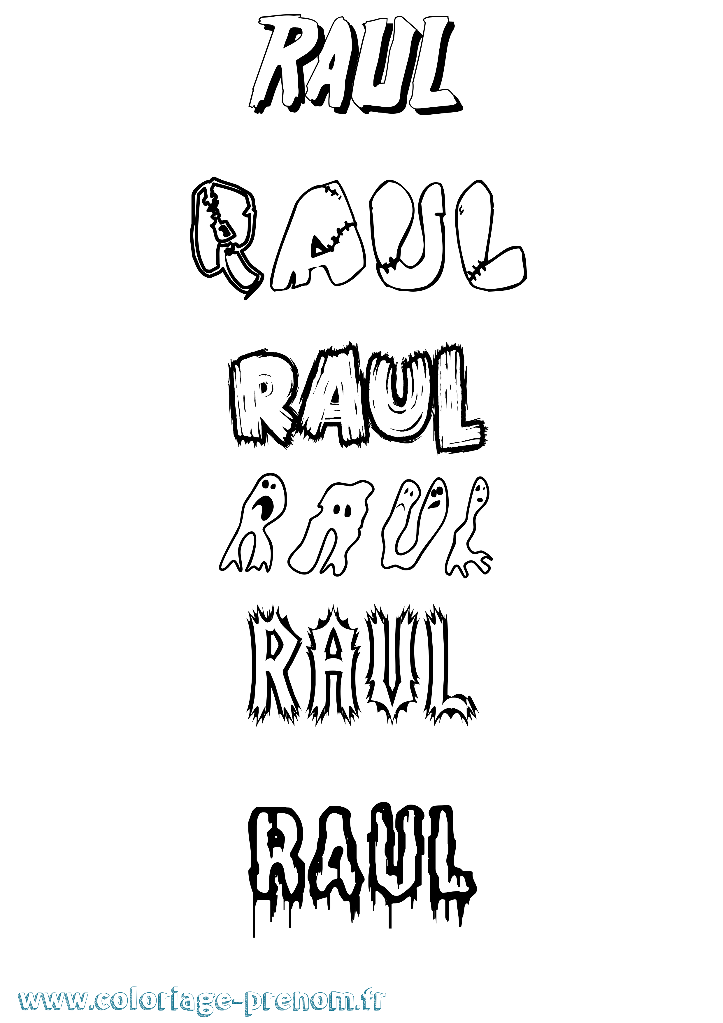 Coloriage prénom Raul Frisson