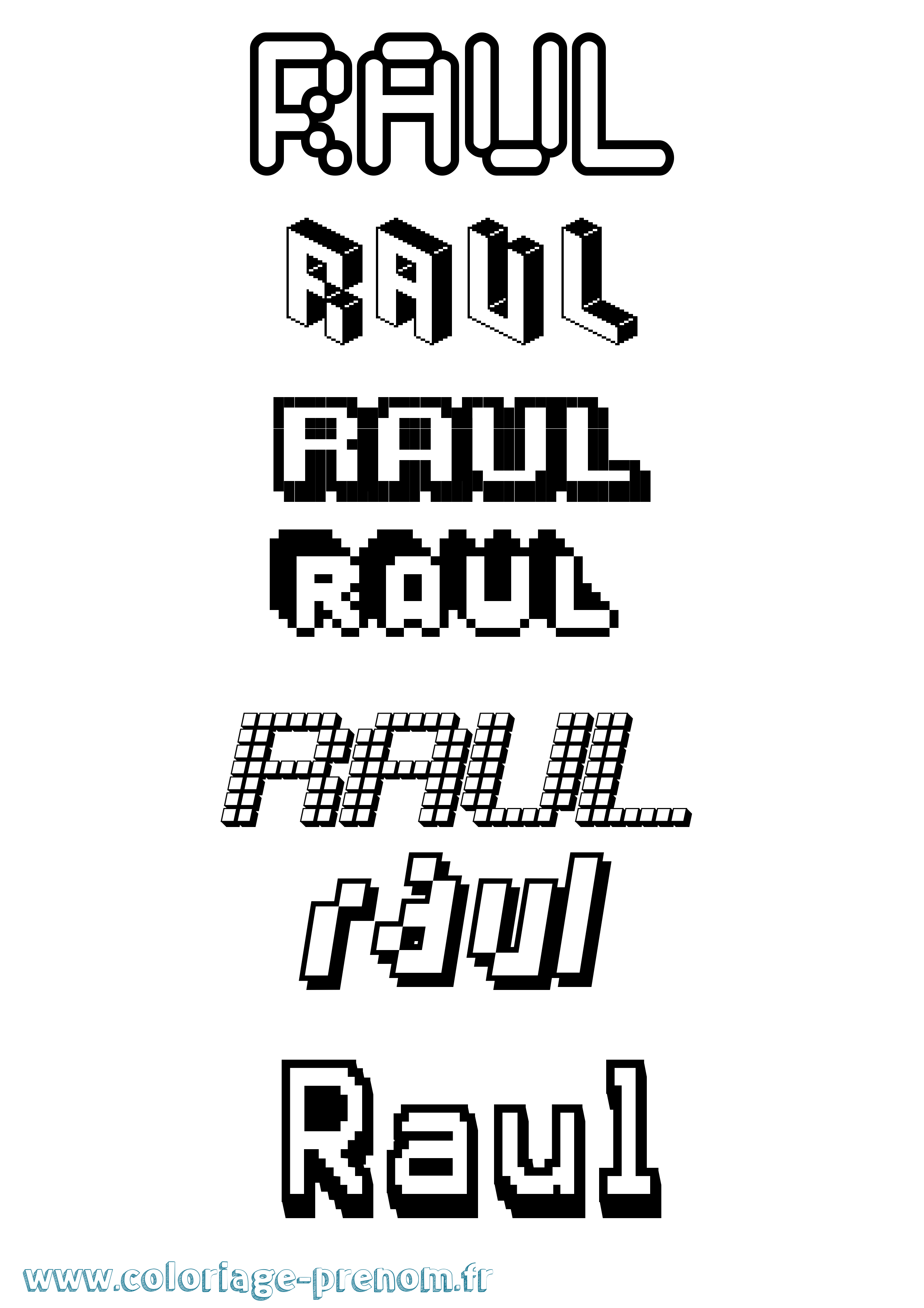 Coloriage Raul Pixel Coloriage prénom Raul Pixel