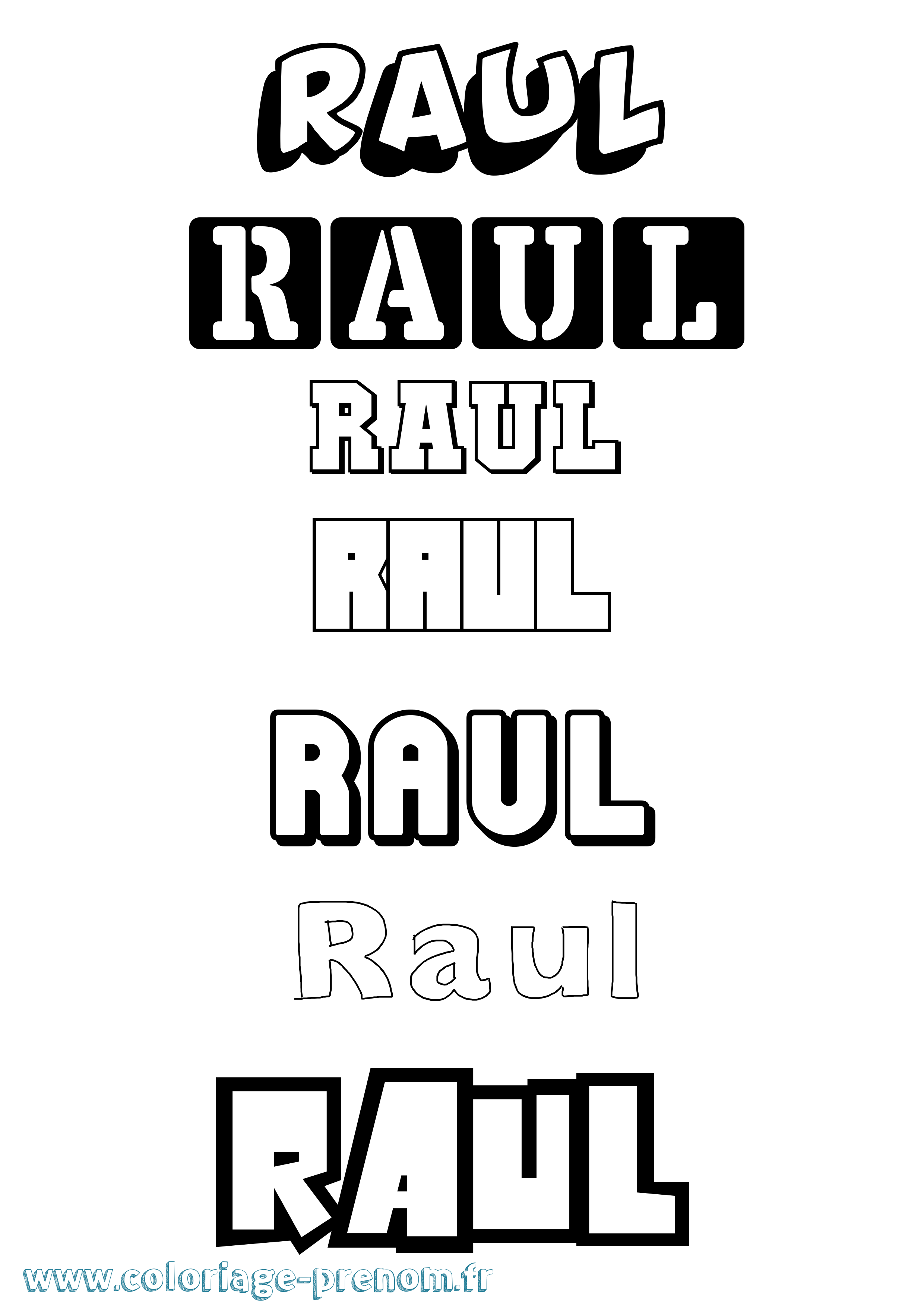 Coloriage prénom Raul Simple