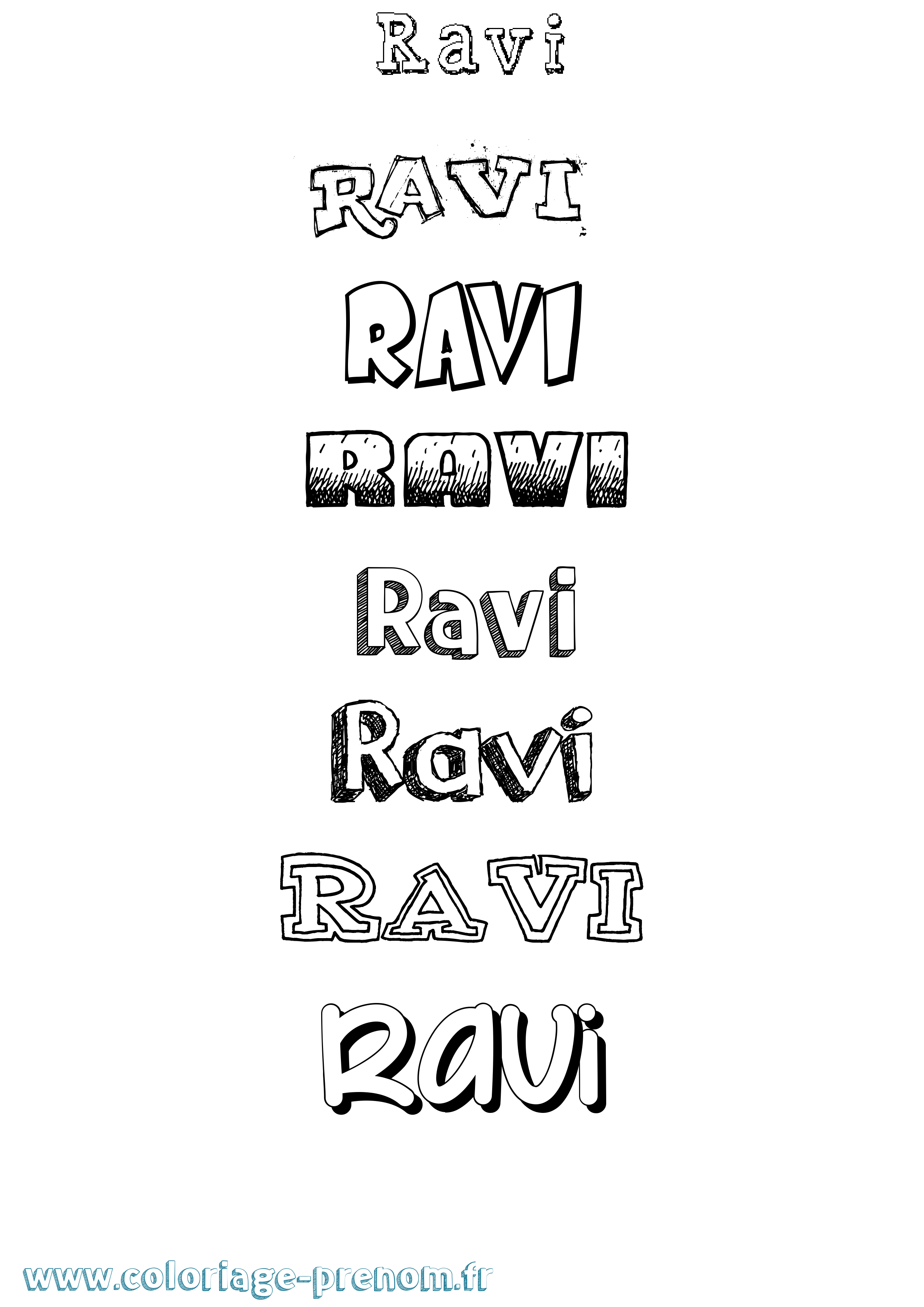 Coloriage Ravi Dessiné Coloriage prénom Ravi Dessiné