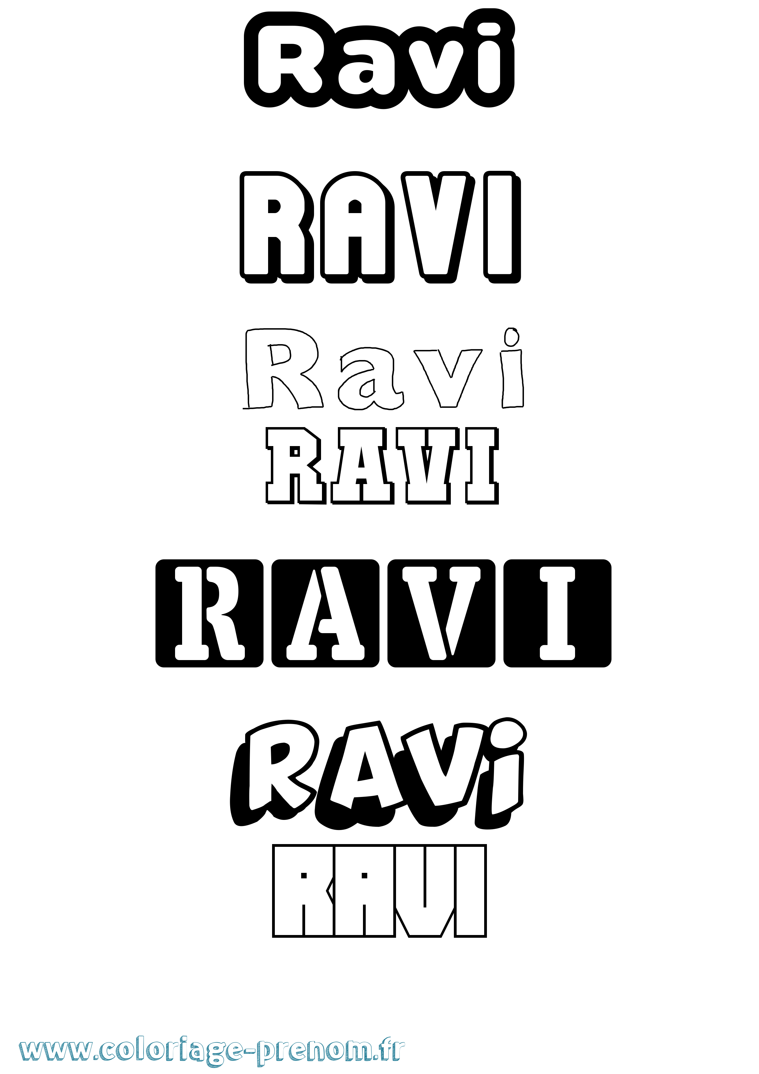 Coloriage Ravi Simple Coloriage prénom Ravi Simple