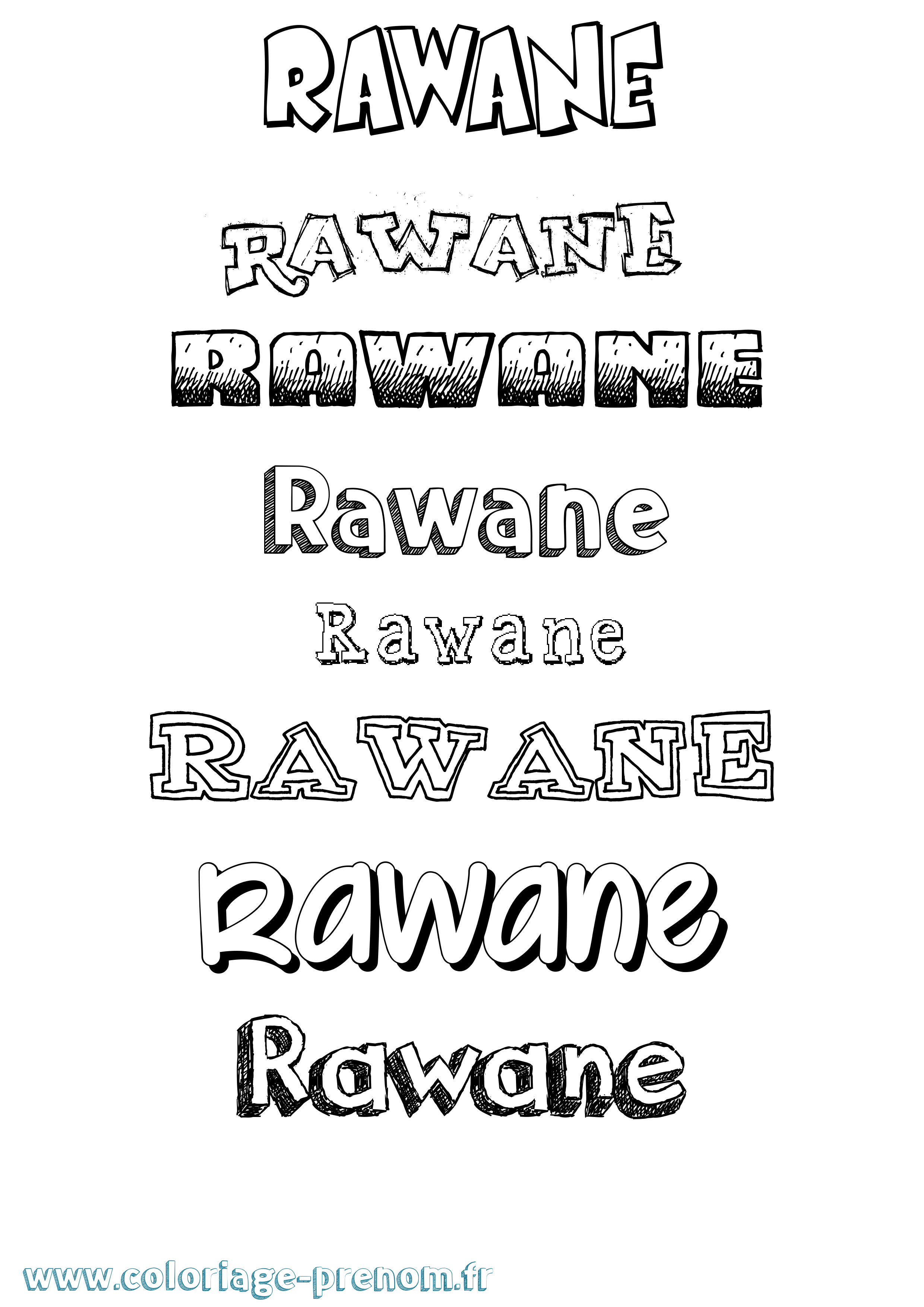 Coloriage prénom Rawane