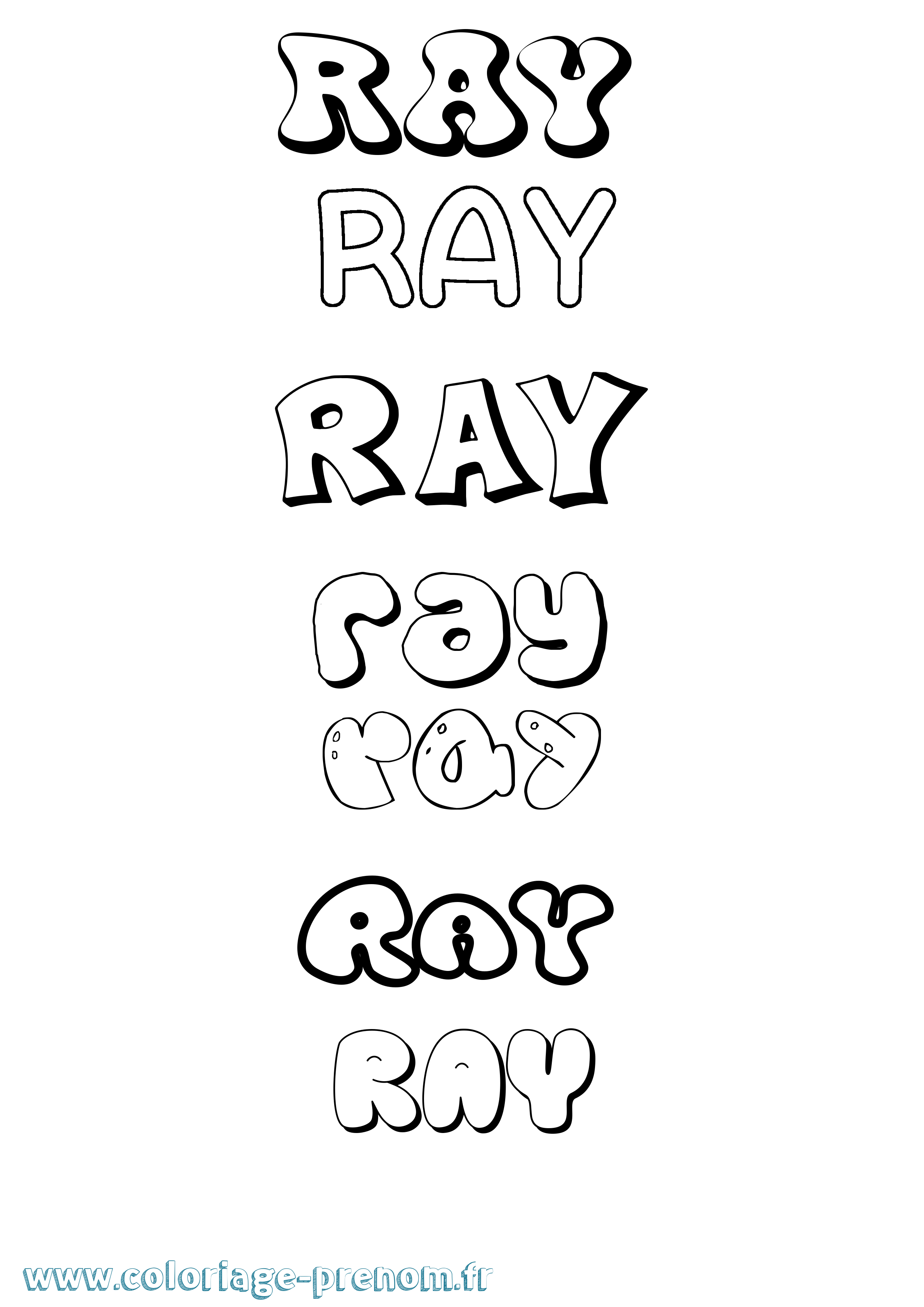 Coloriage prénom Ray Bubble