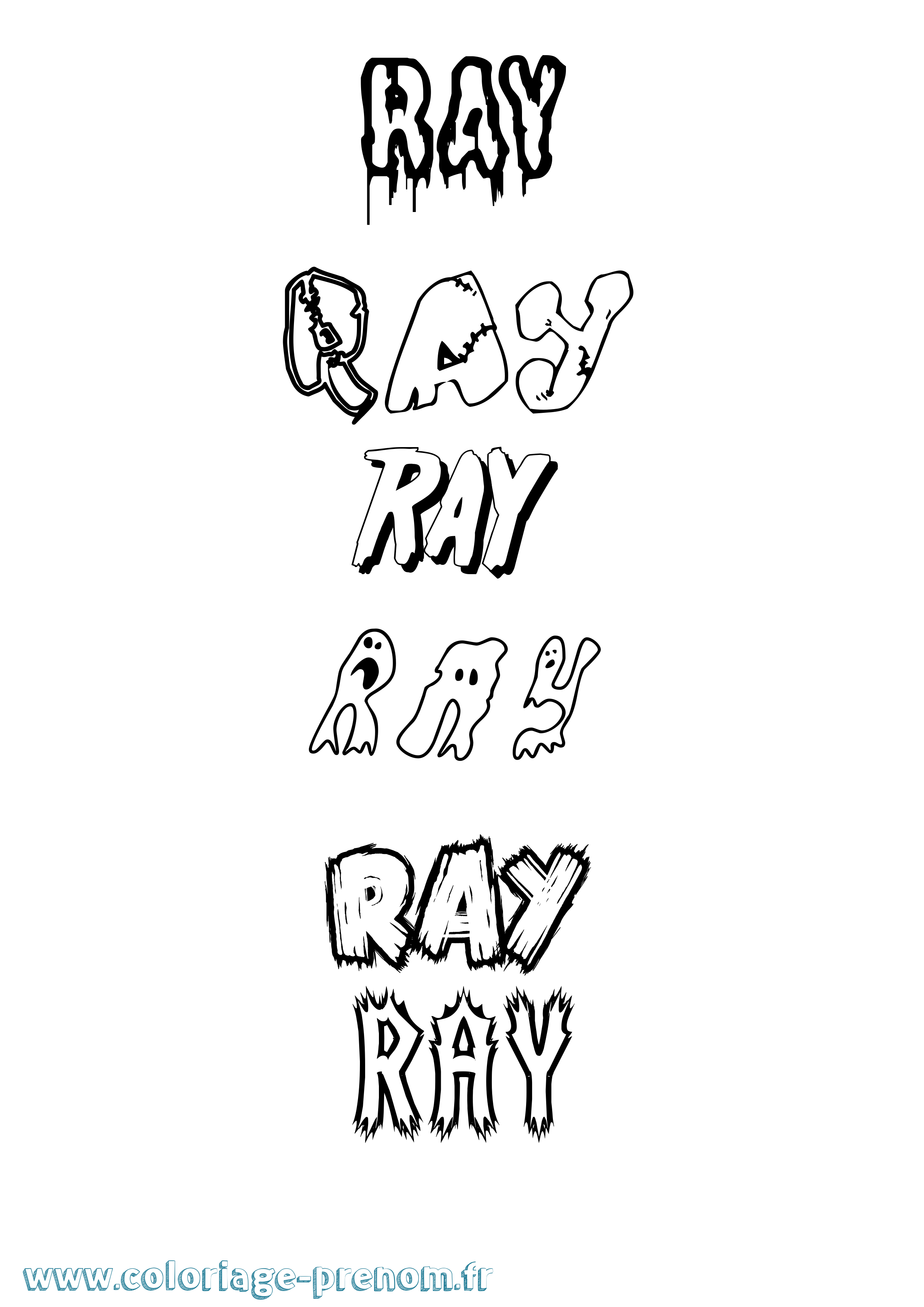 Coloriage prénom Ray Frisson