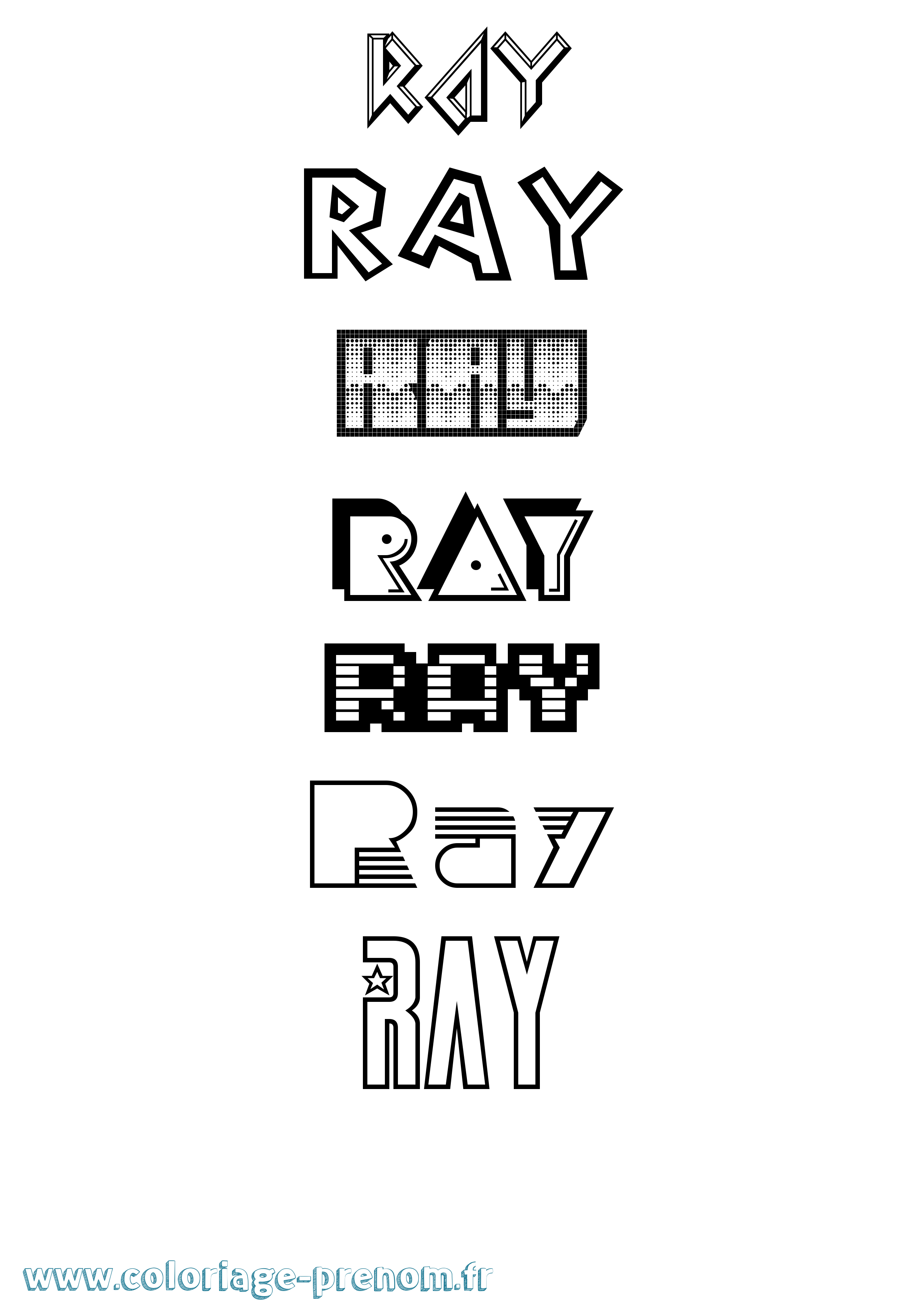 Coloriage prénom Ray Jeux Vidéos