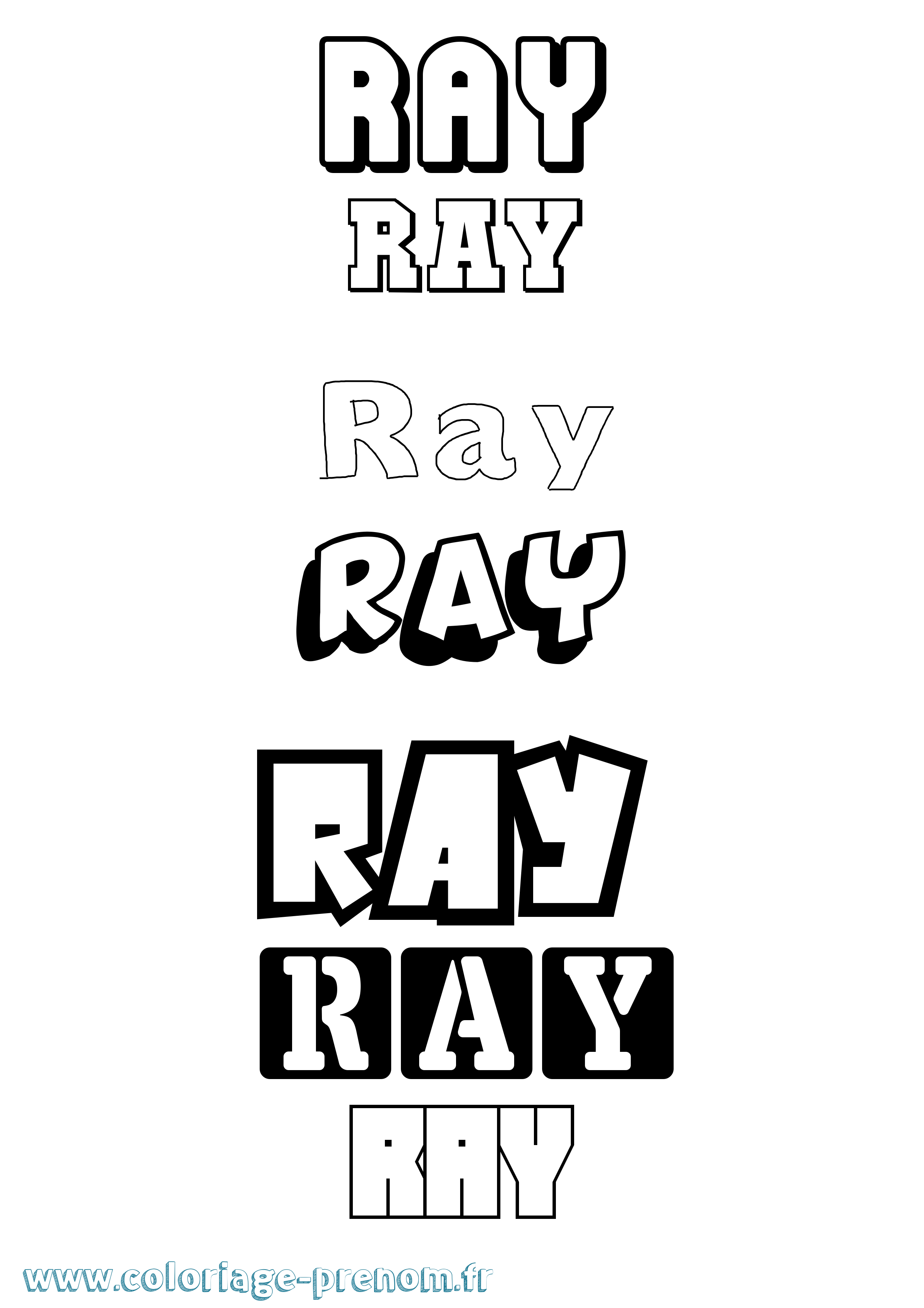 Coloriage prénom Ray Simple