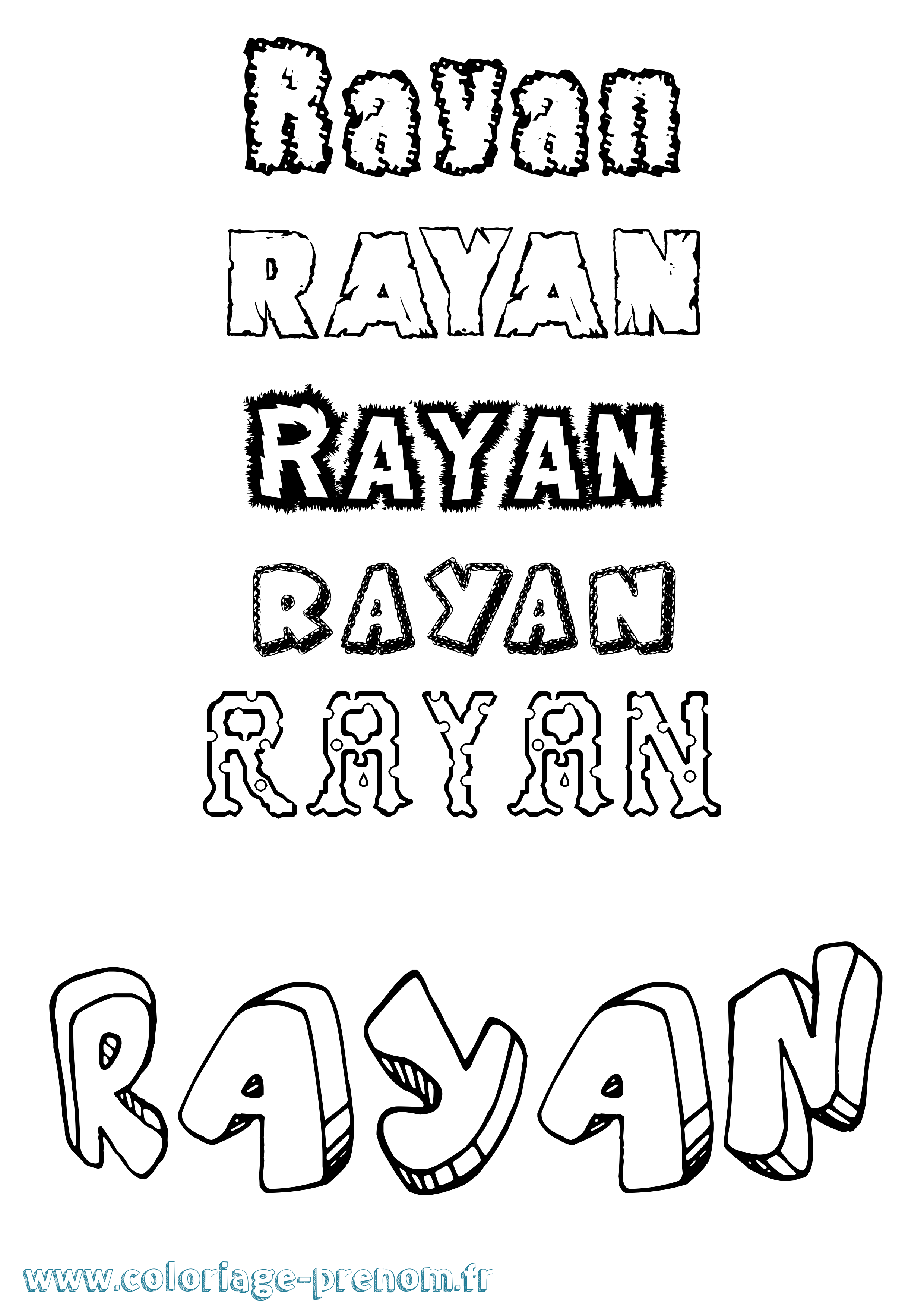Coloriage prénom Rayan