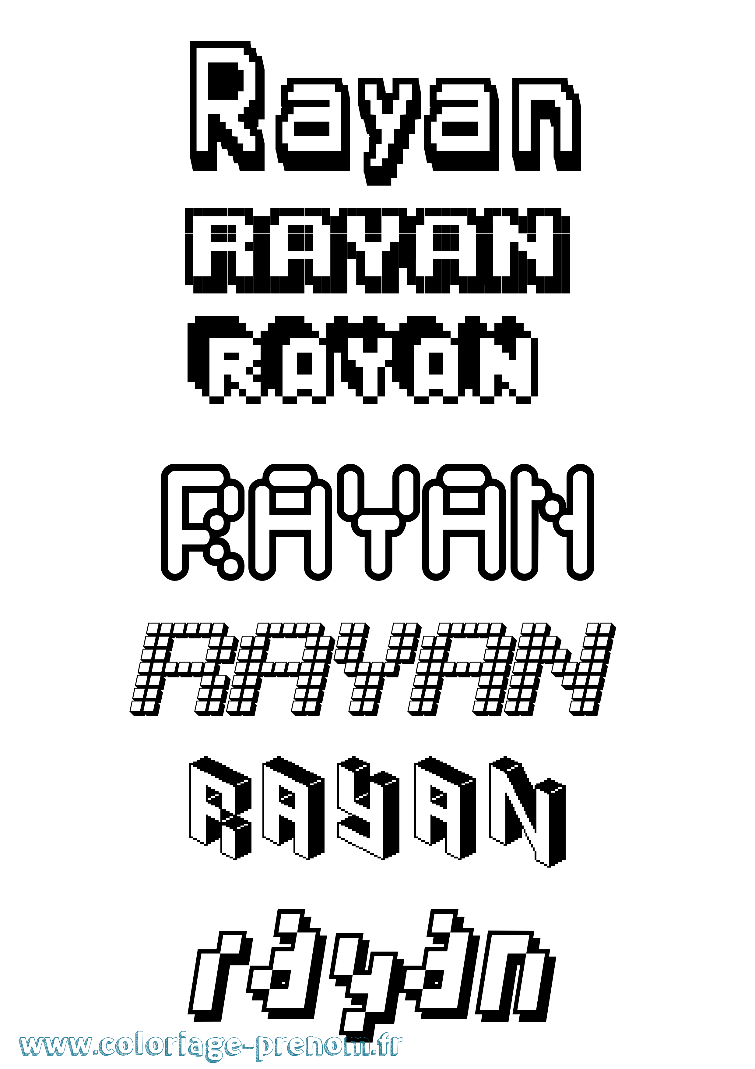 Coloriage prénom Rayan