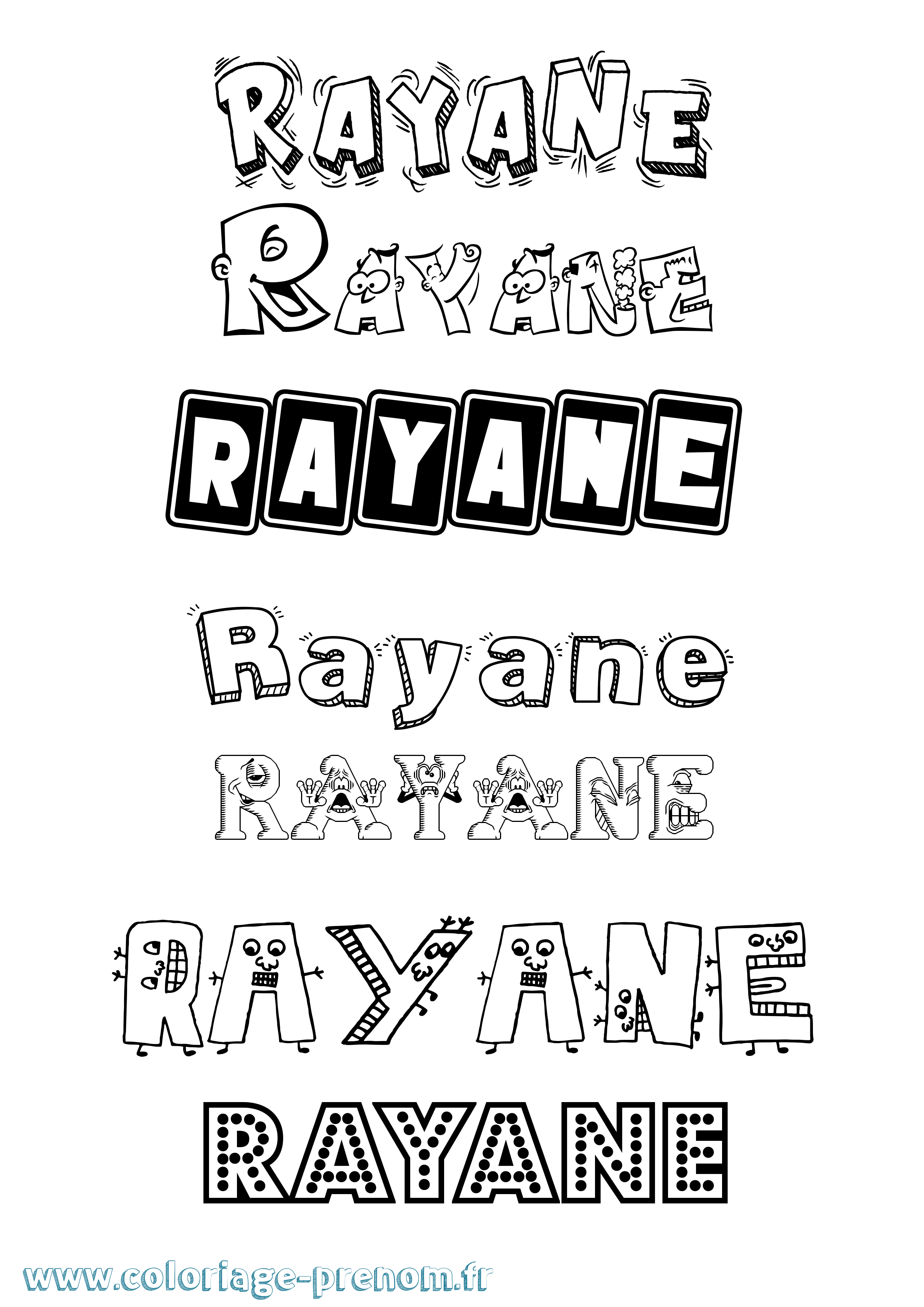 Coloriage Rayane Fun Coloriage prénom Rayane Fun