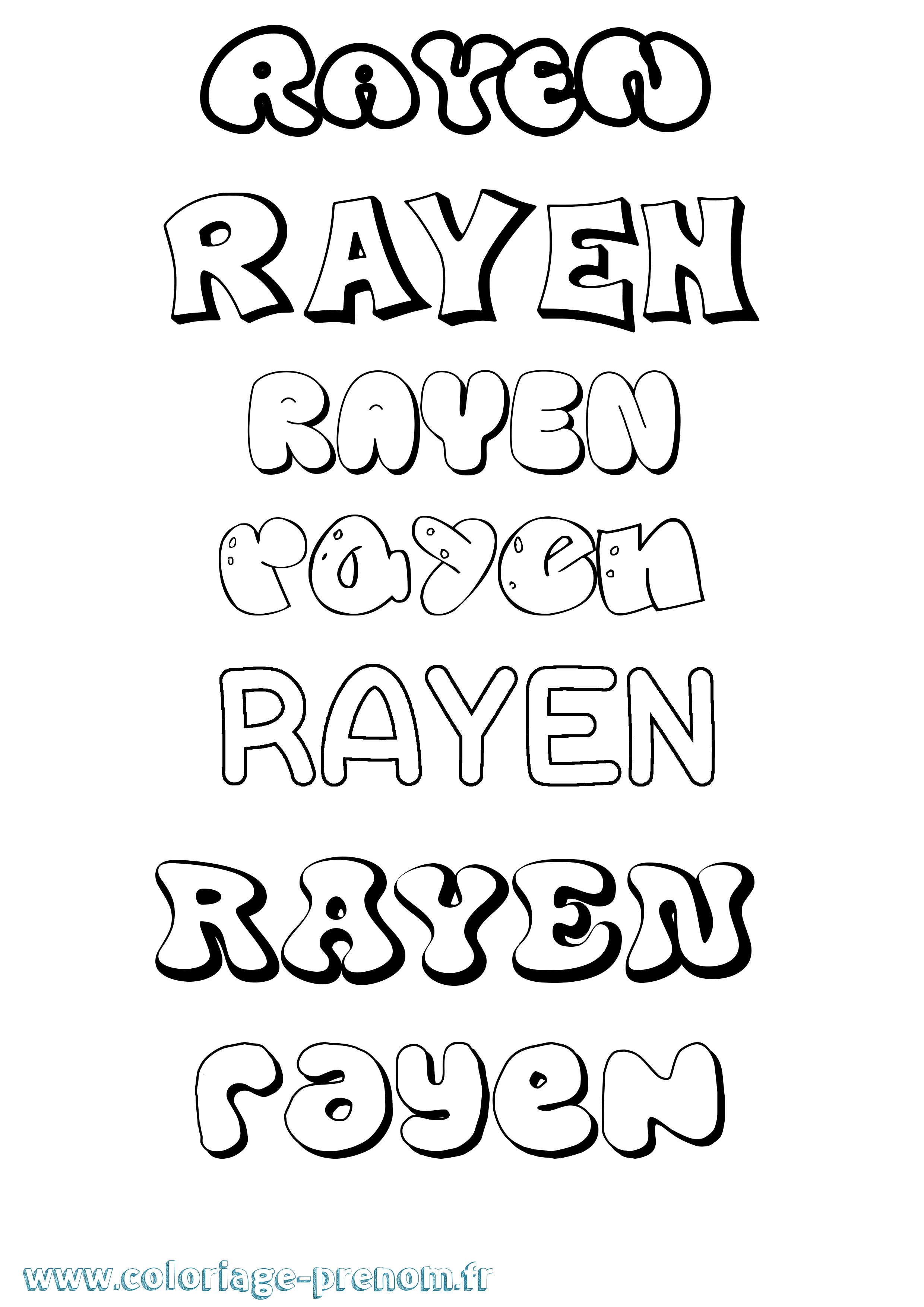 Coloriage Rayen Coloriage prénom Rayen