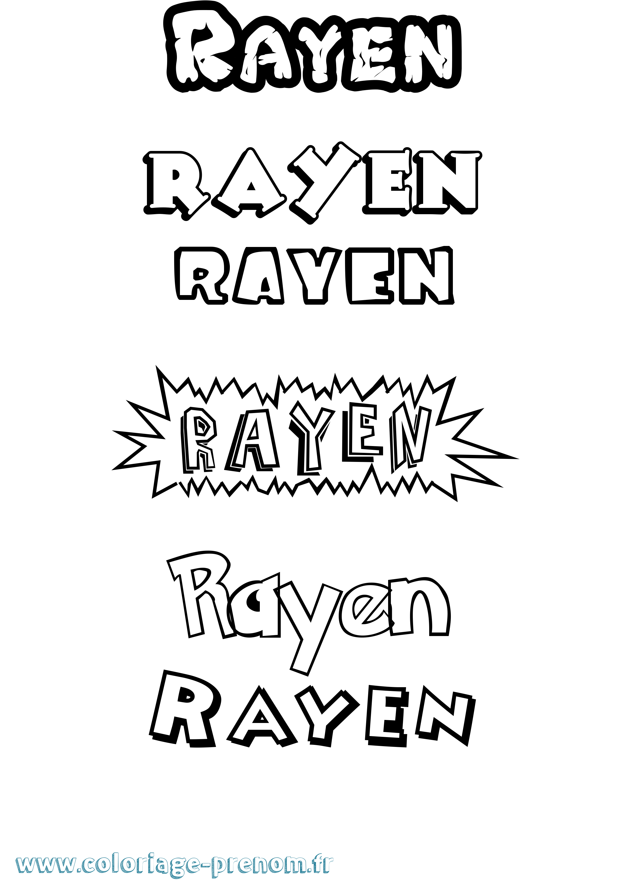 Coloriage Rayen Coloriage prénom Rayen