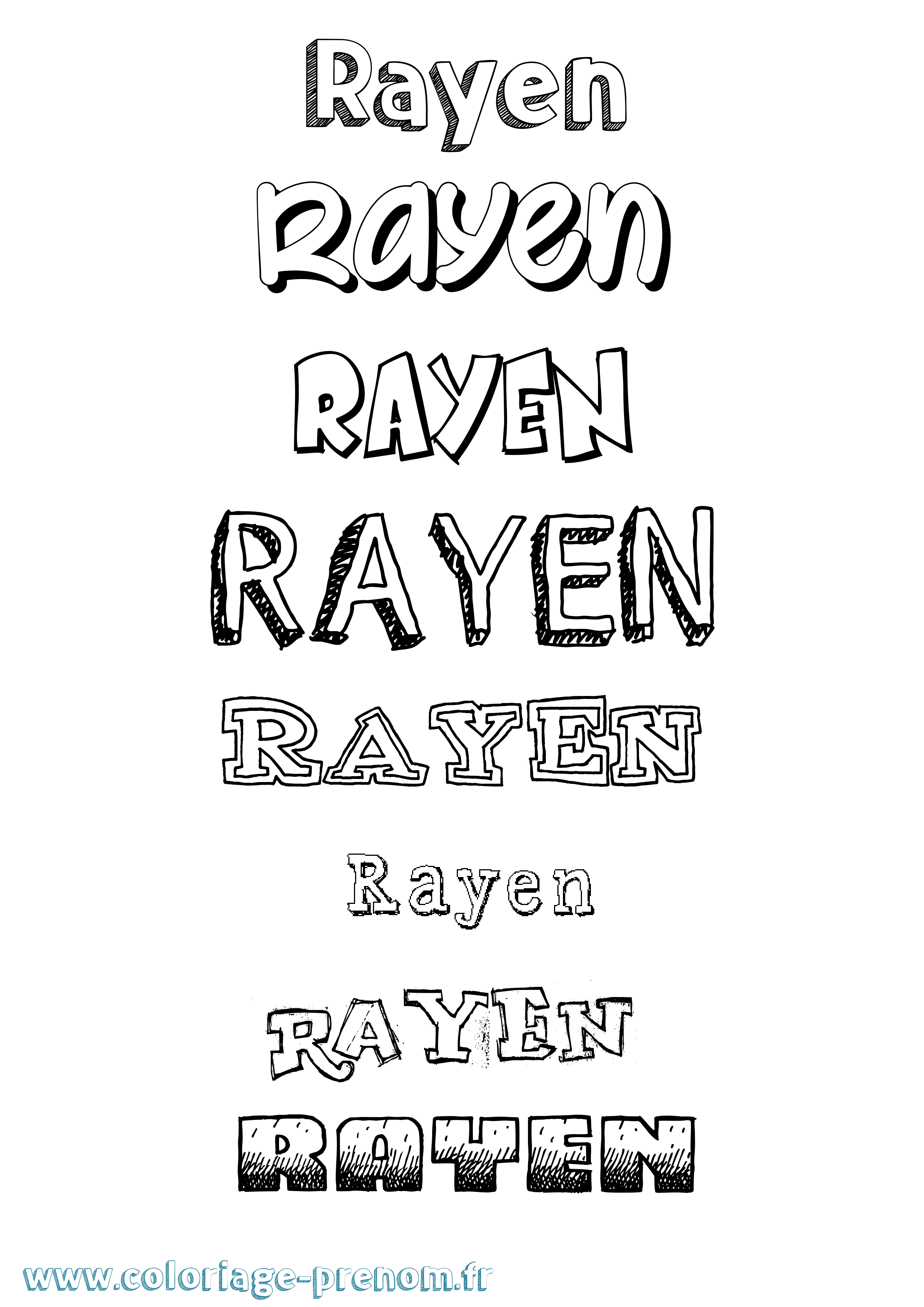 Coloriage Rayen Coloriage prénom Rayen