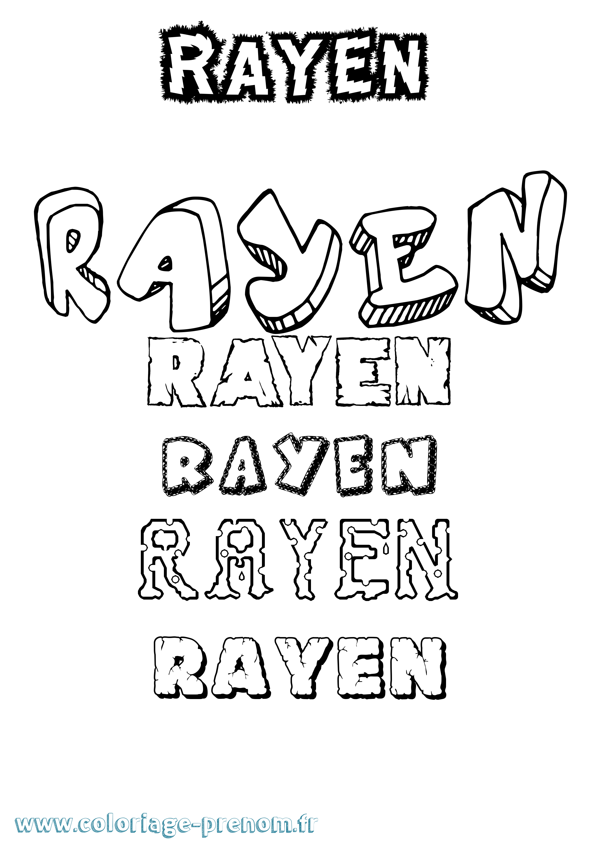 Coloriage Rayen Coloriage prénom Rayen