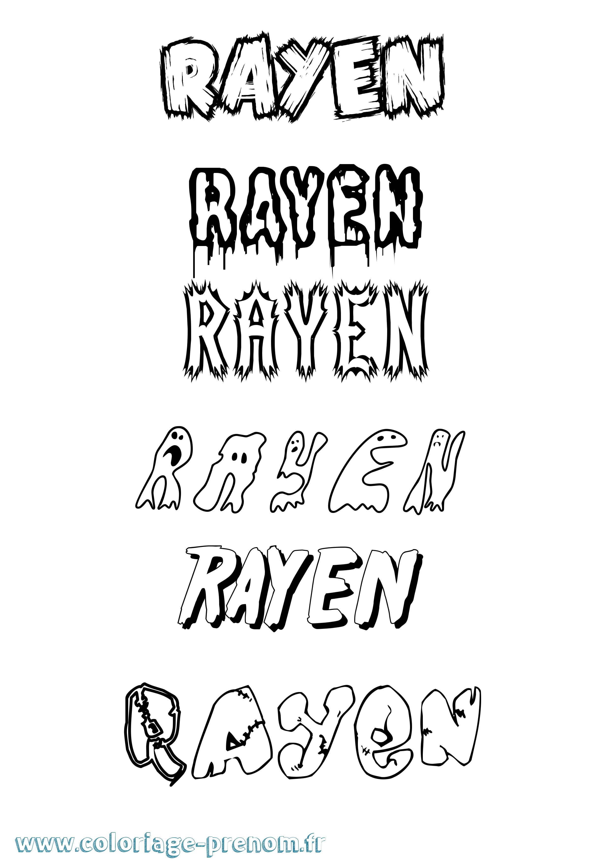 Coloriage prénom Rayen