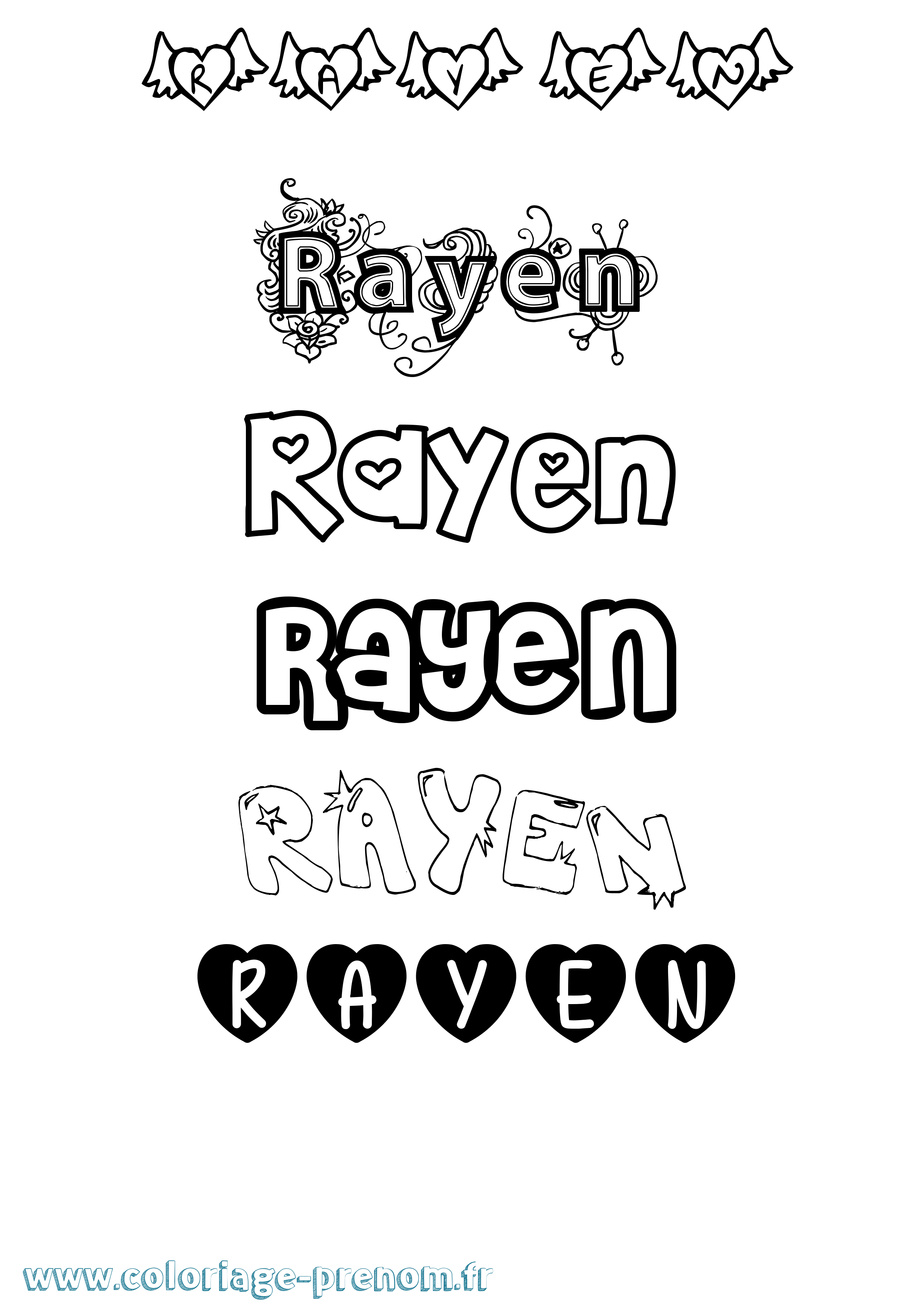 Coloriage Rayen Coloriage prénom Rayen