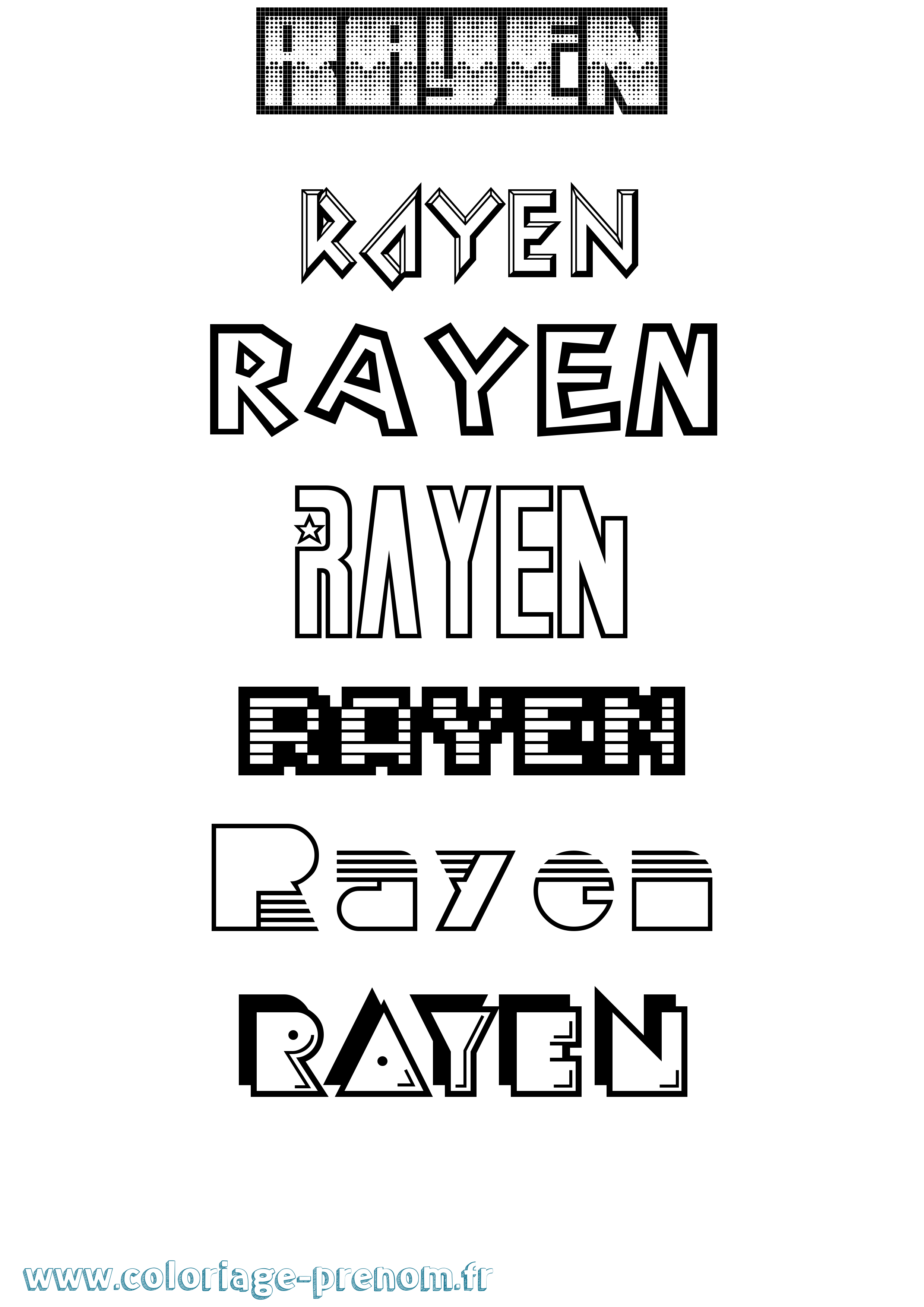 Coloriage Rayen Coloriage prénom Rayen