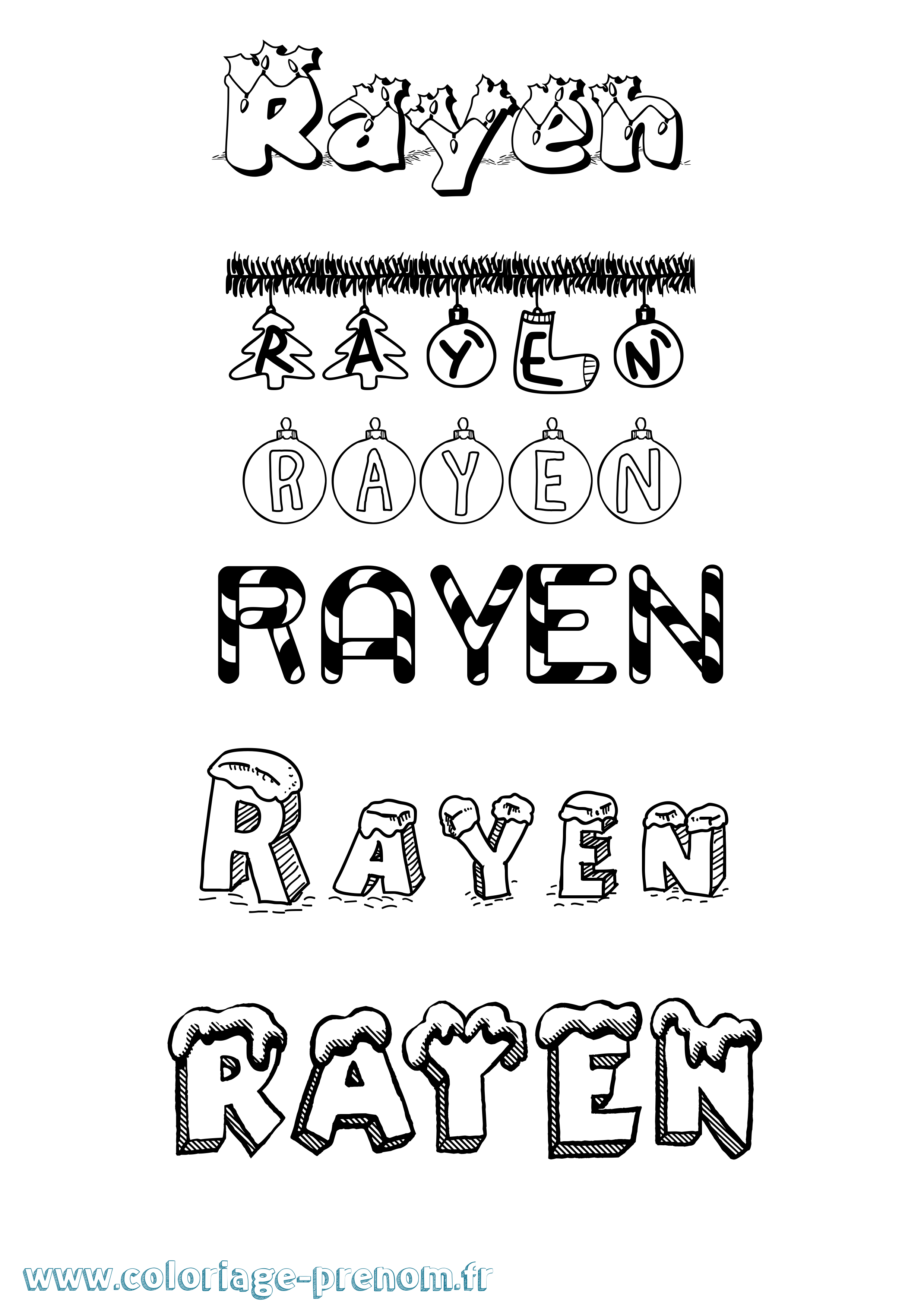 Coloriage Rayen Coloriage prénom Rayen