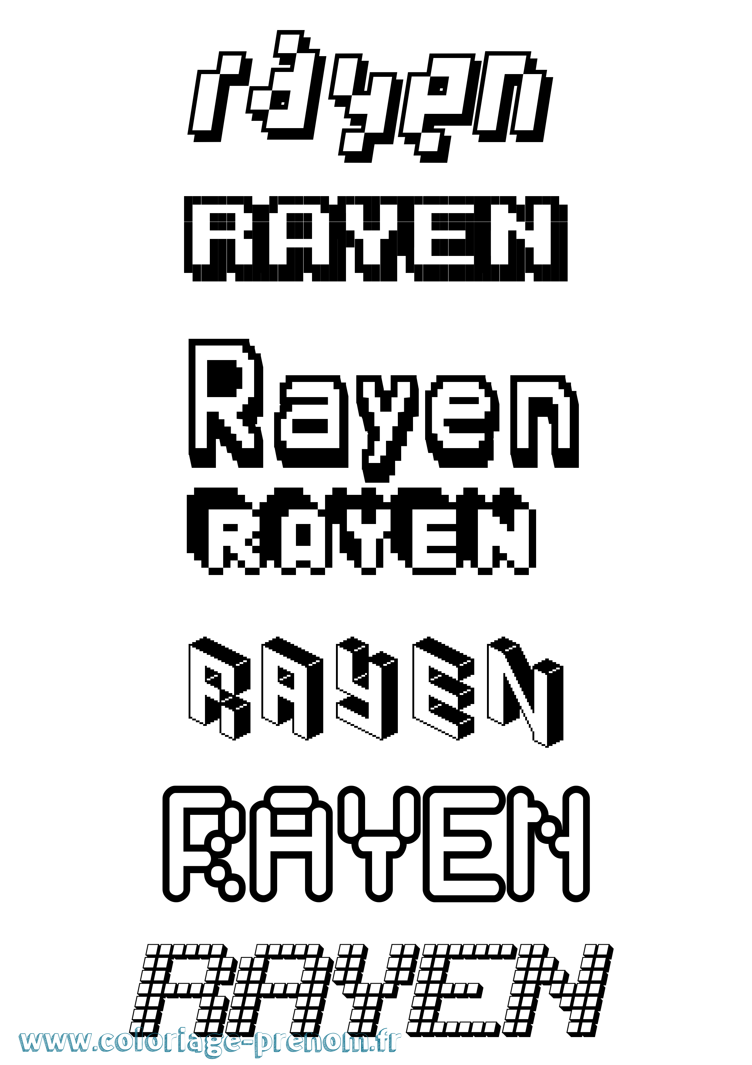 Coloriage Rayen Coloriage prénom Rayen