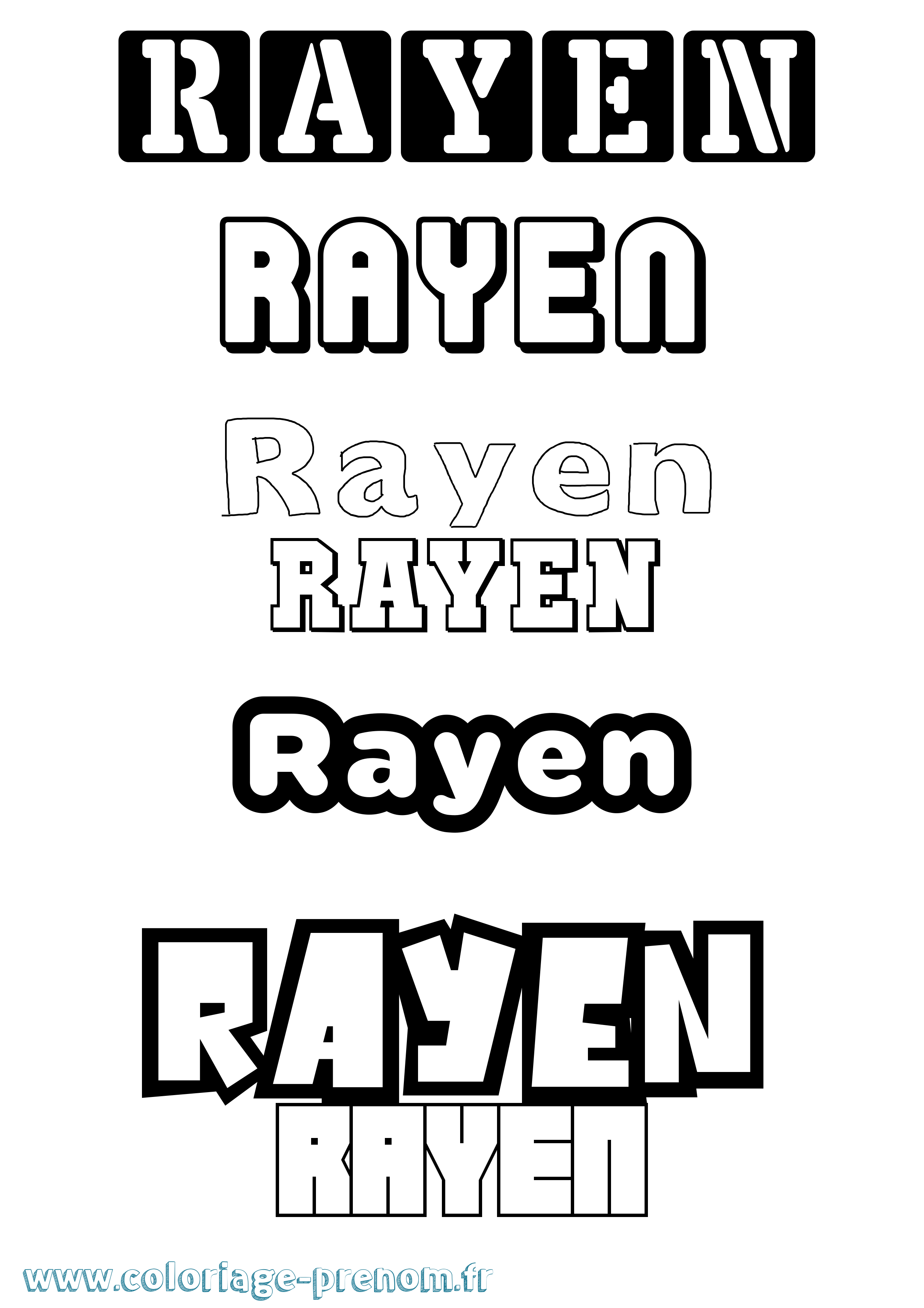 Coloriage Rayen Coloriage prénom Rayen