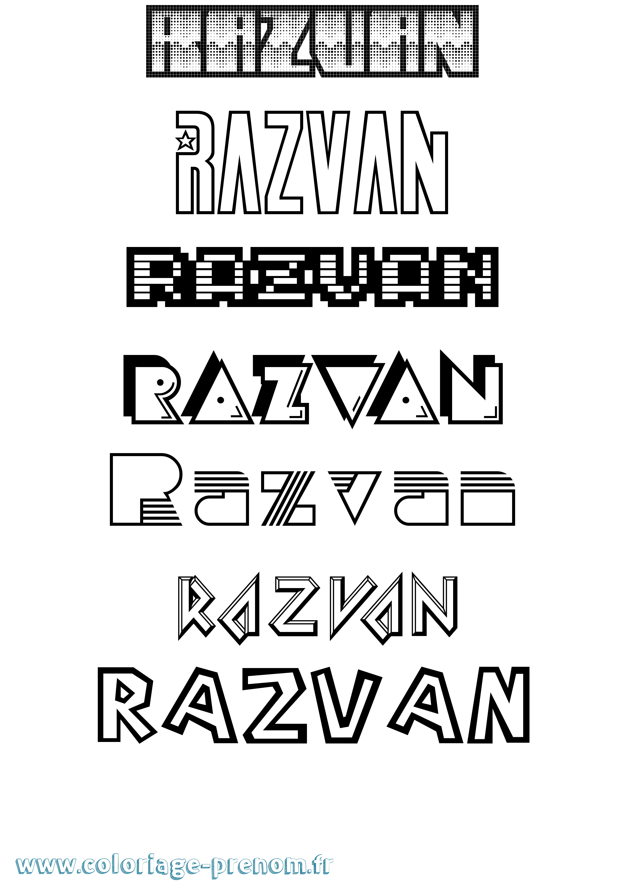 Coloriage Razvan Jeux Vidéos Coloriage prénom Razvan Jeux Vidéos