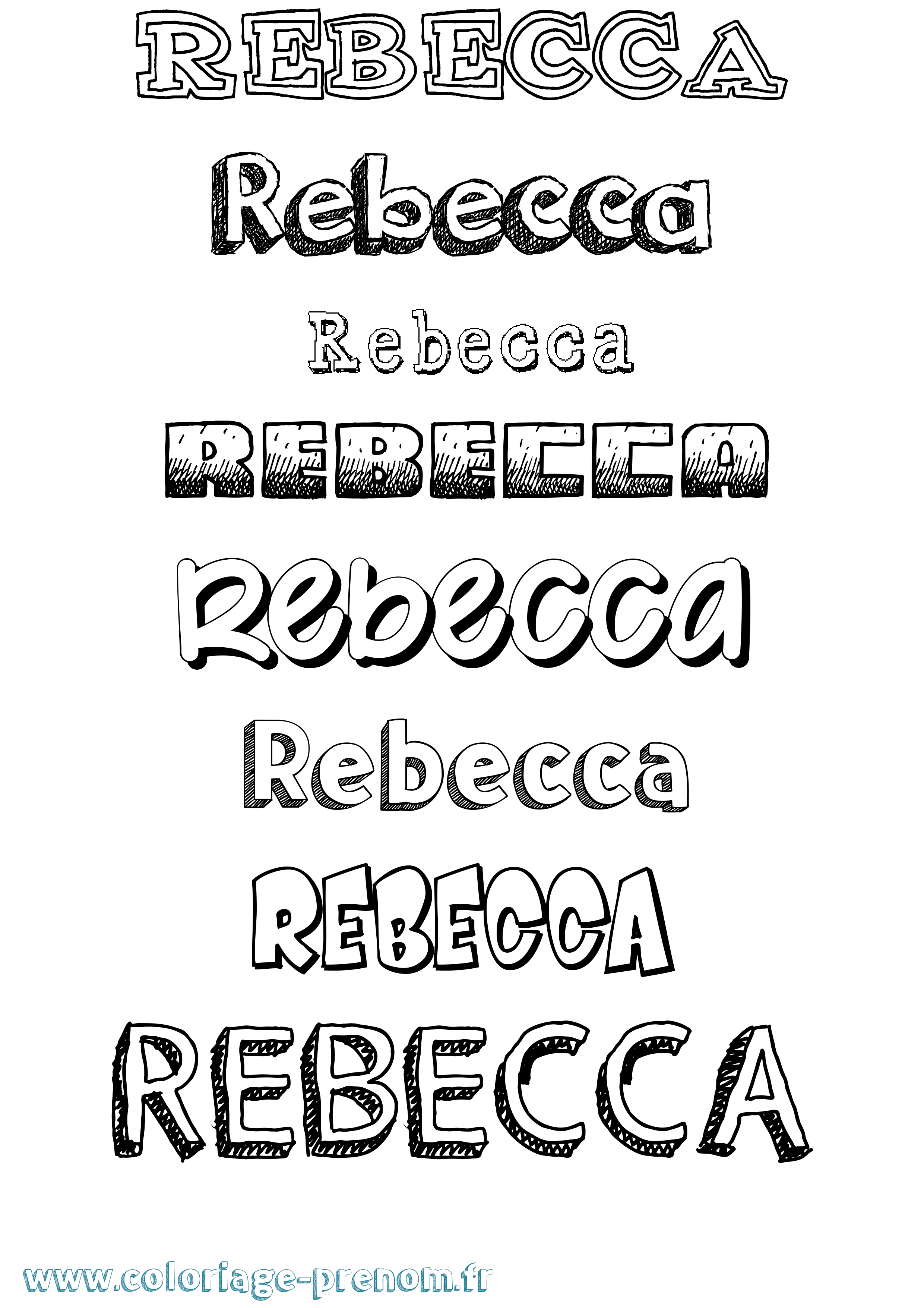 Coloriage prénom Rebecca Dessiné