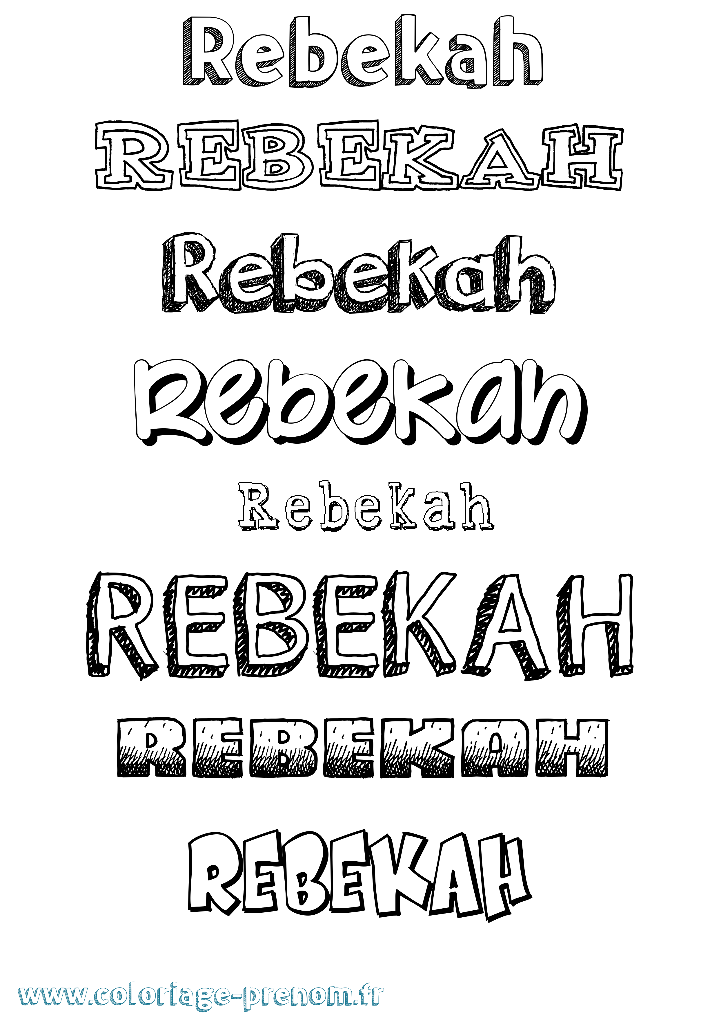 Coloriage prénom Rebekah Dessiné
